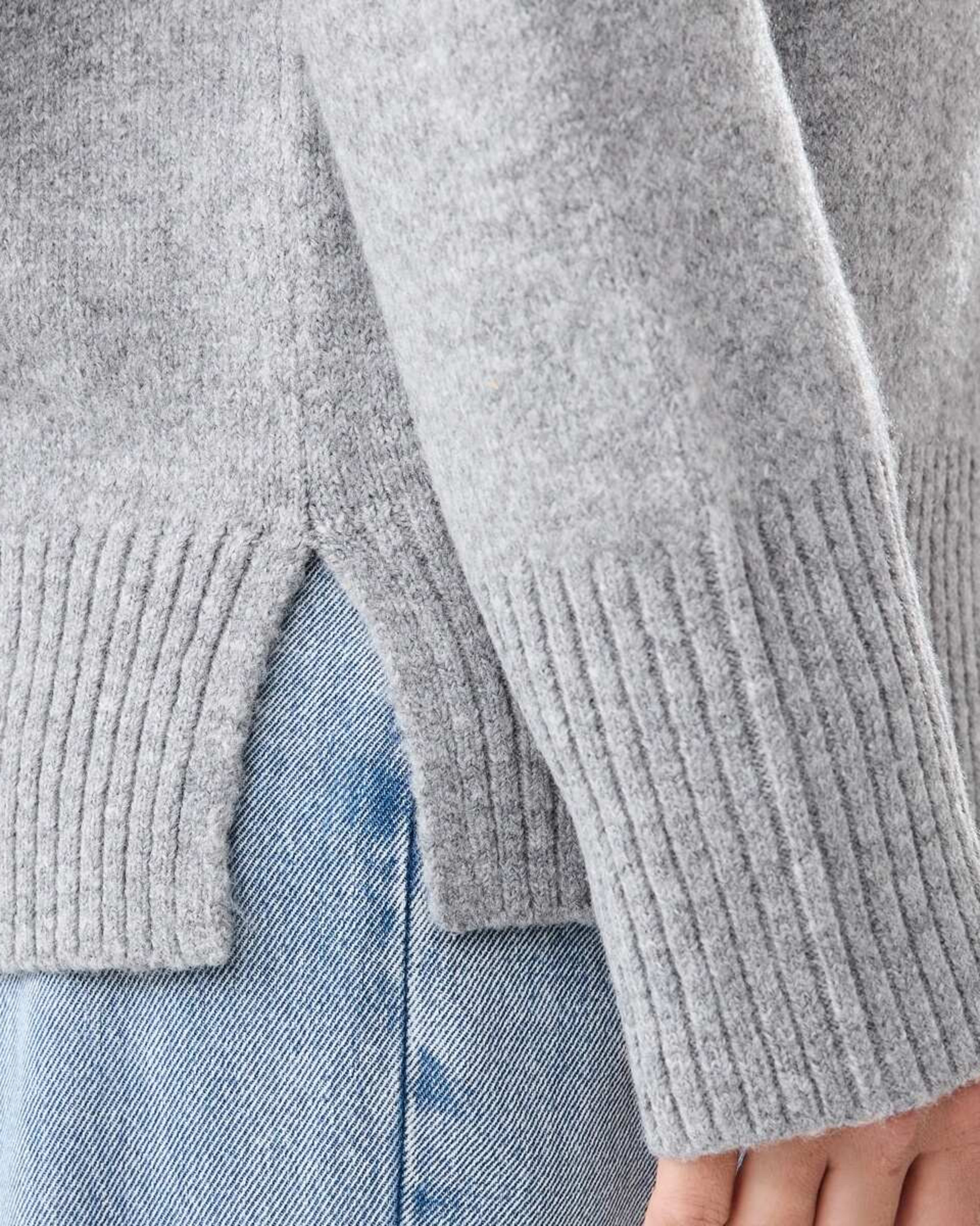 7 Funnel Split Hem Jumper Char Marle, 7 of 7