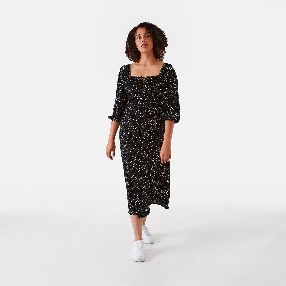 Long Sleeve Midi Tea Dress Kmart