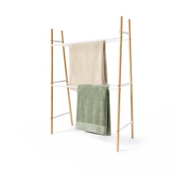 Bamboo and White Towel Rack - Kmart