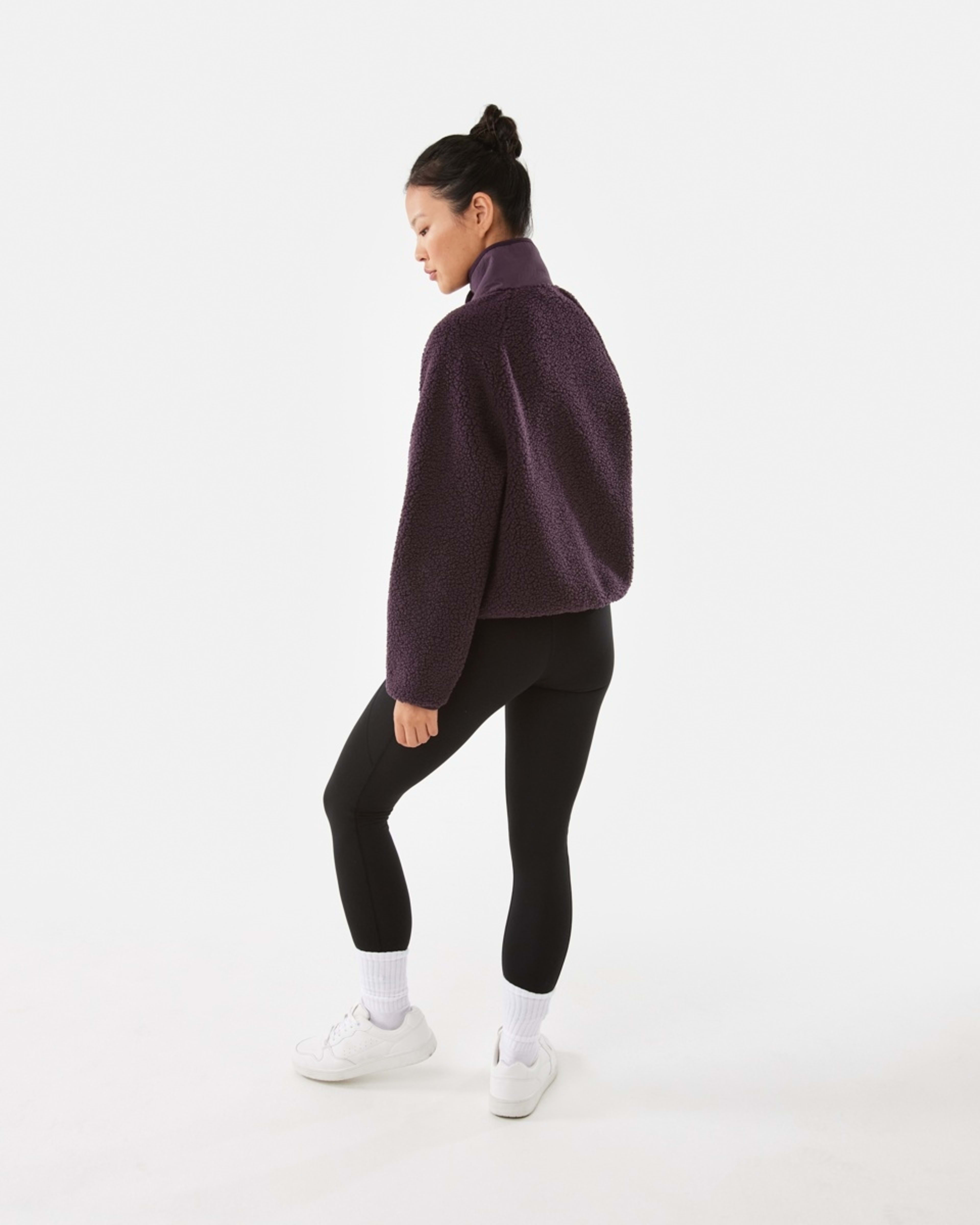 5 Active Womens Sherpa Patch Jacket Pur Raisin, 5 of 8