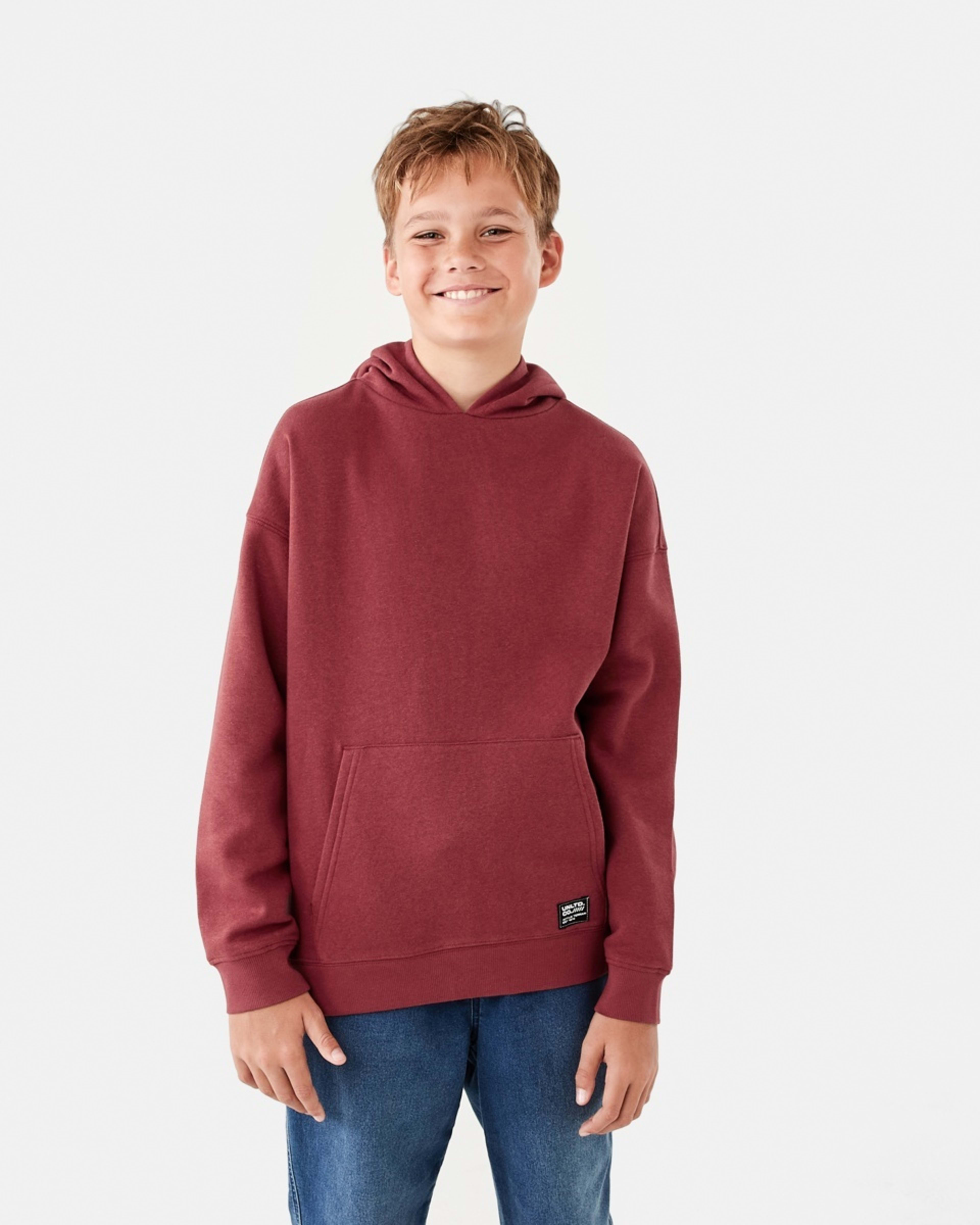 1 Oversized Hoodie With Pocket Red Brick, 1 of 9