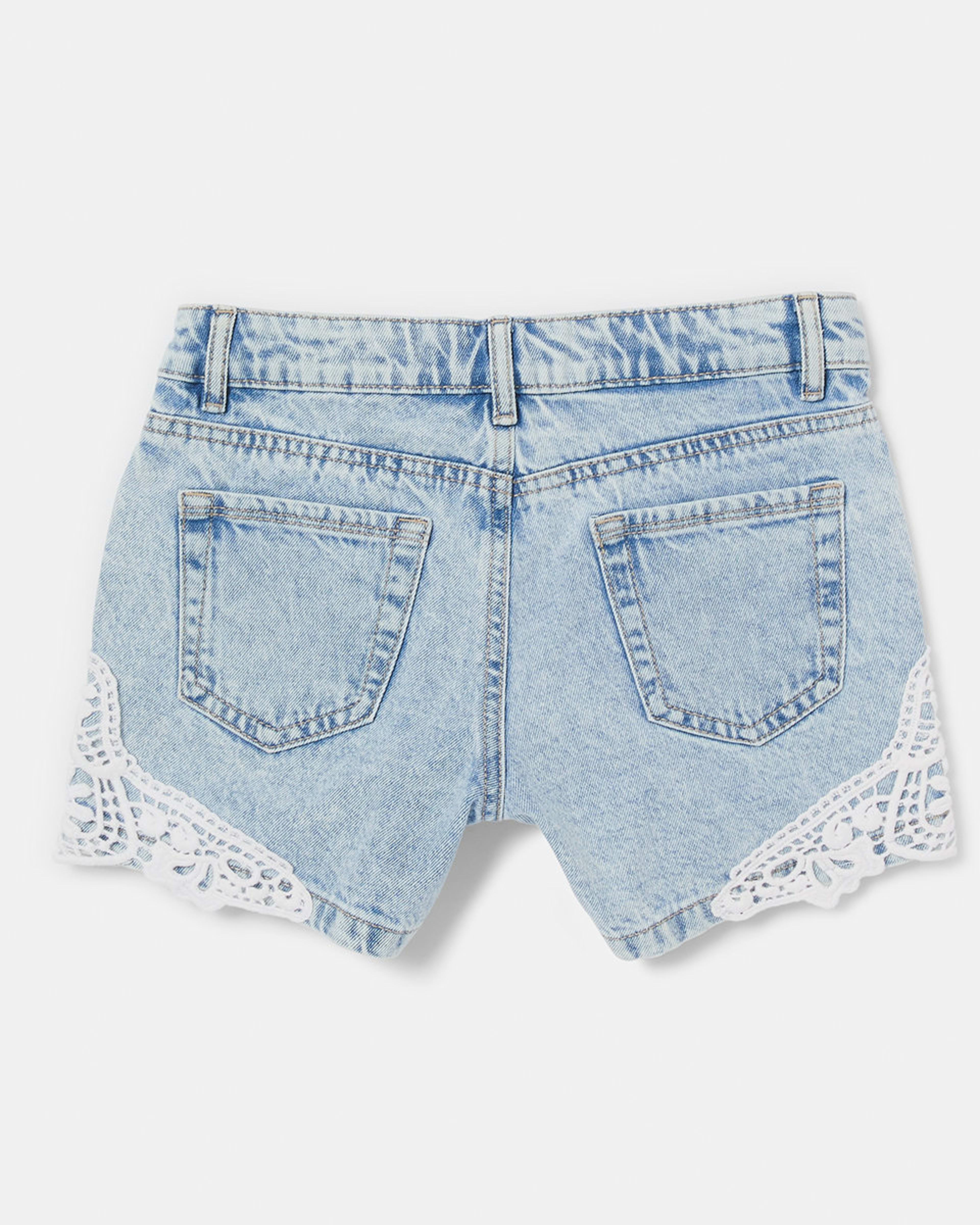 Lace Trim Denim Shorts Kmart