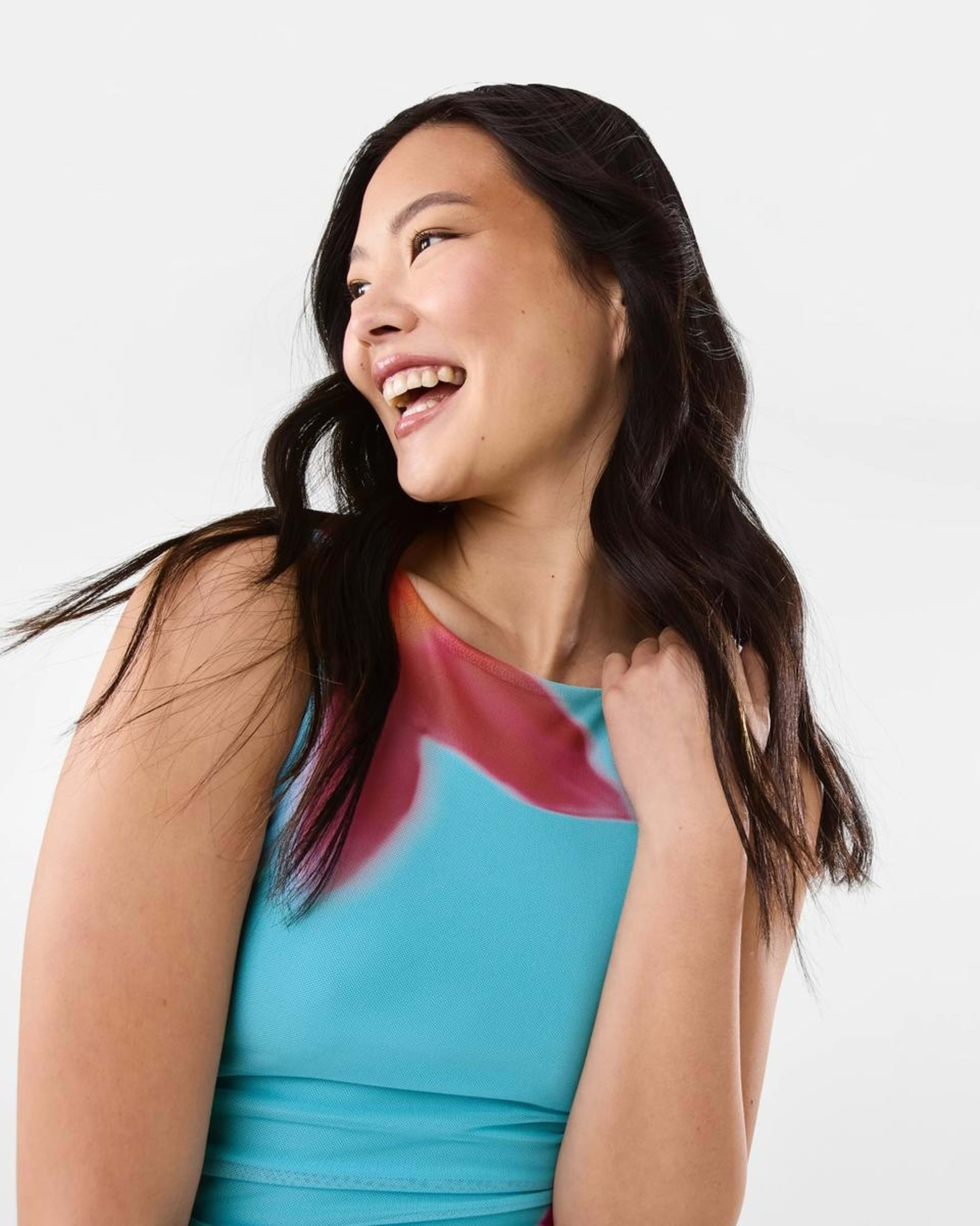 7 Sleeveless Mesh Mini Dress HOT TROP CLEAR AQUA, 7 of 10