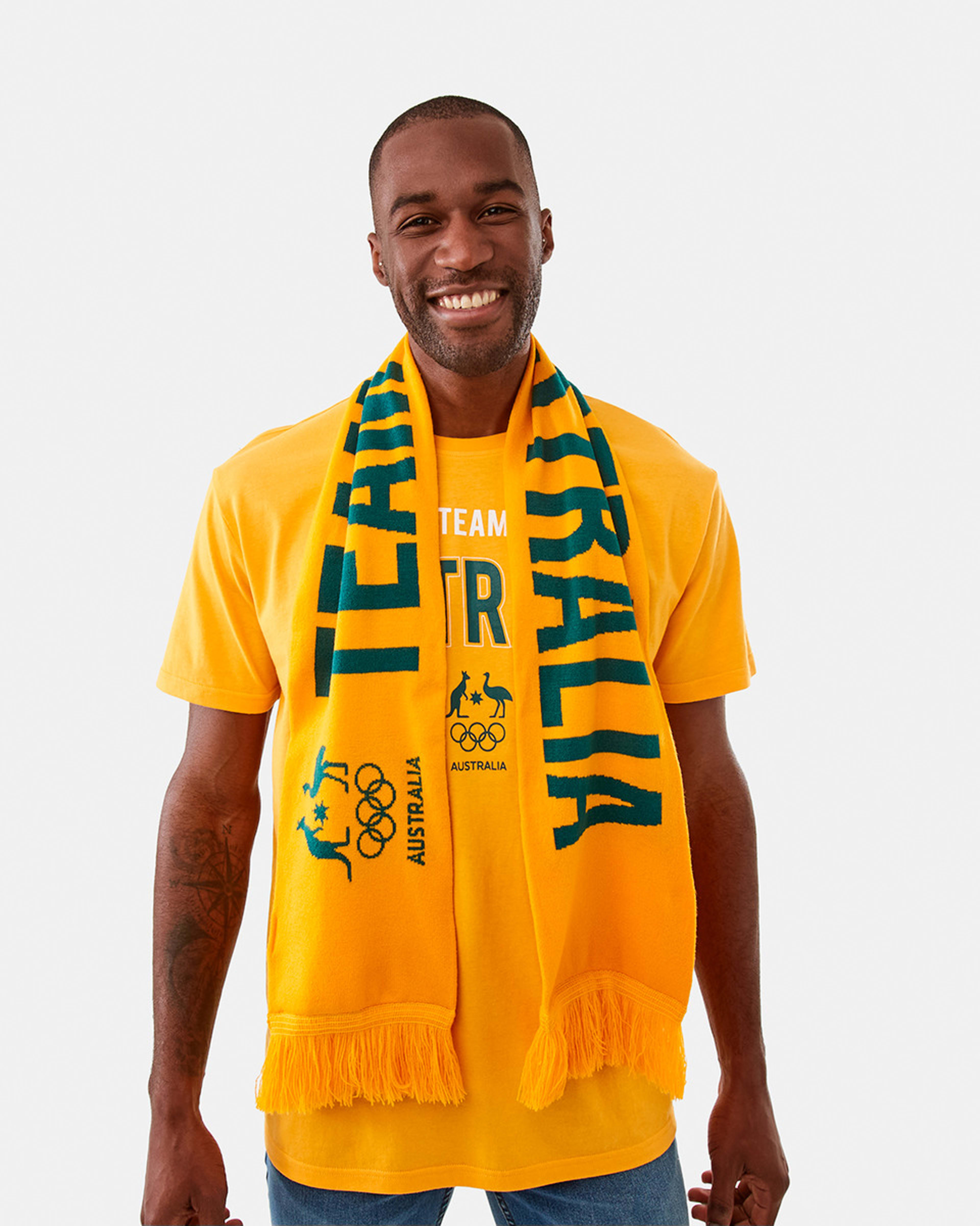 3 Active Unisex Olympics Team Aus Scarf Oz Yellow, 3 of 10