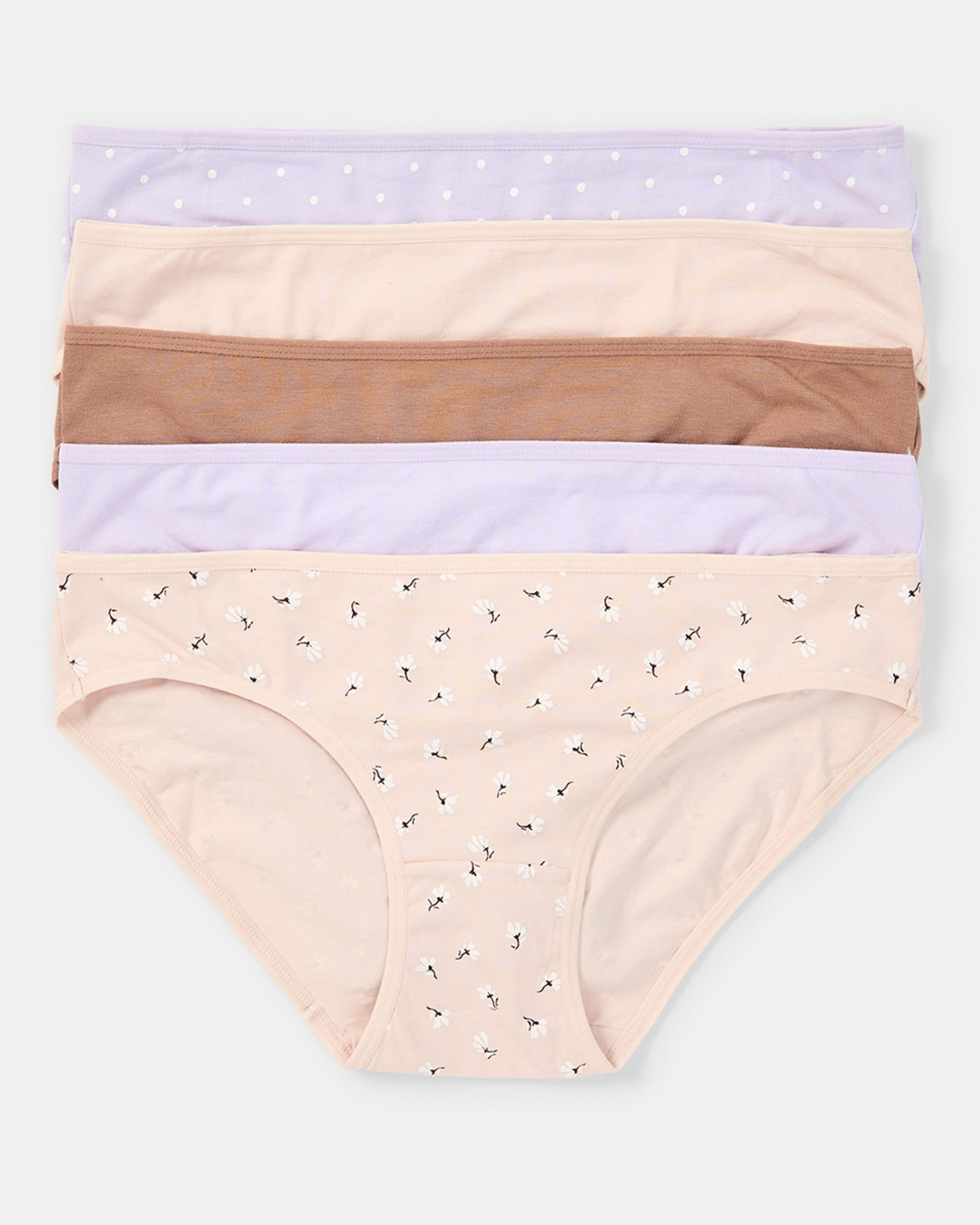 1 5 Pack Cotton Stretch Bikini Briefs PNY DTSY MULTI, 1 of 10