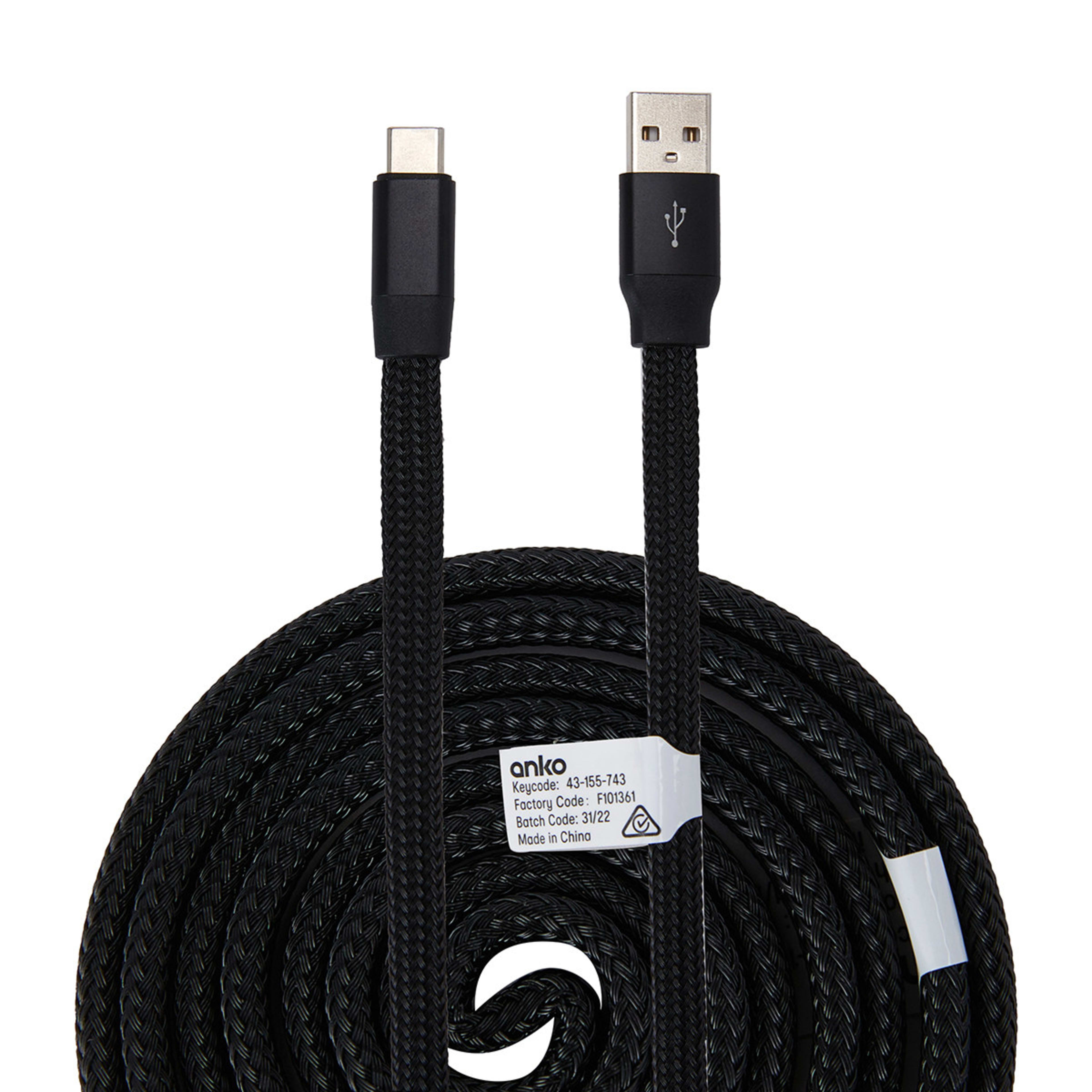 1 USB-A to USB-C Retractable Universal Cable - 1m