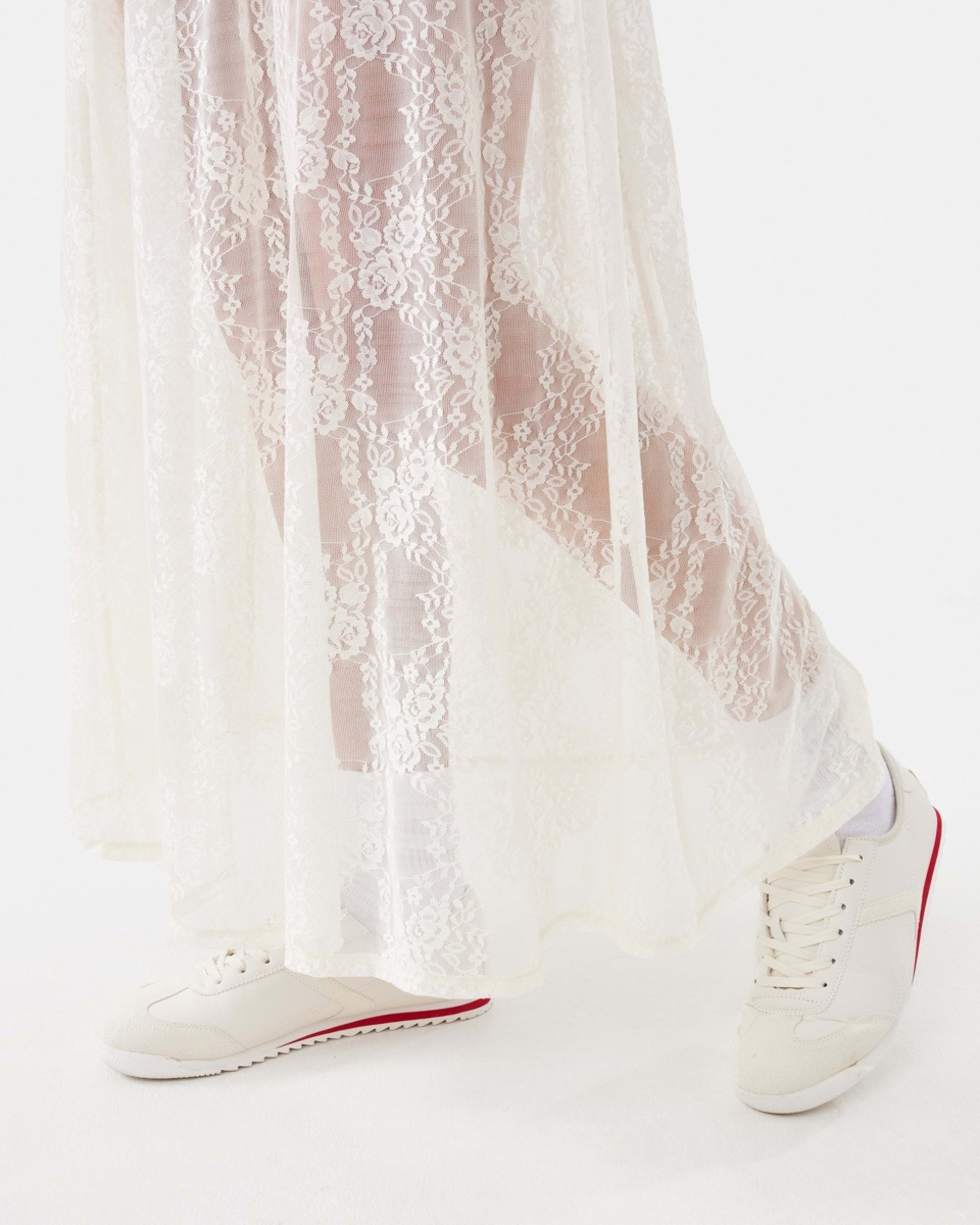 5 Lace Midi Skirt Prtn White, 5 of 8