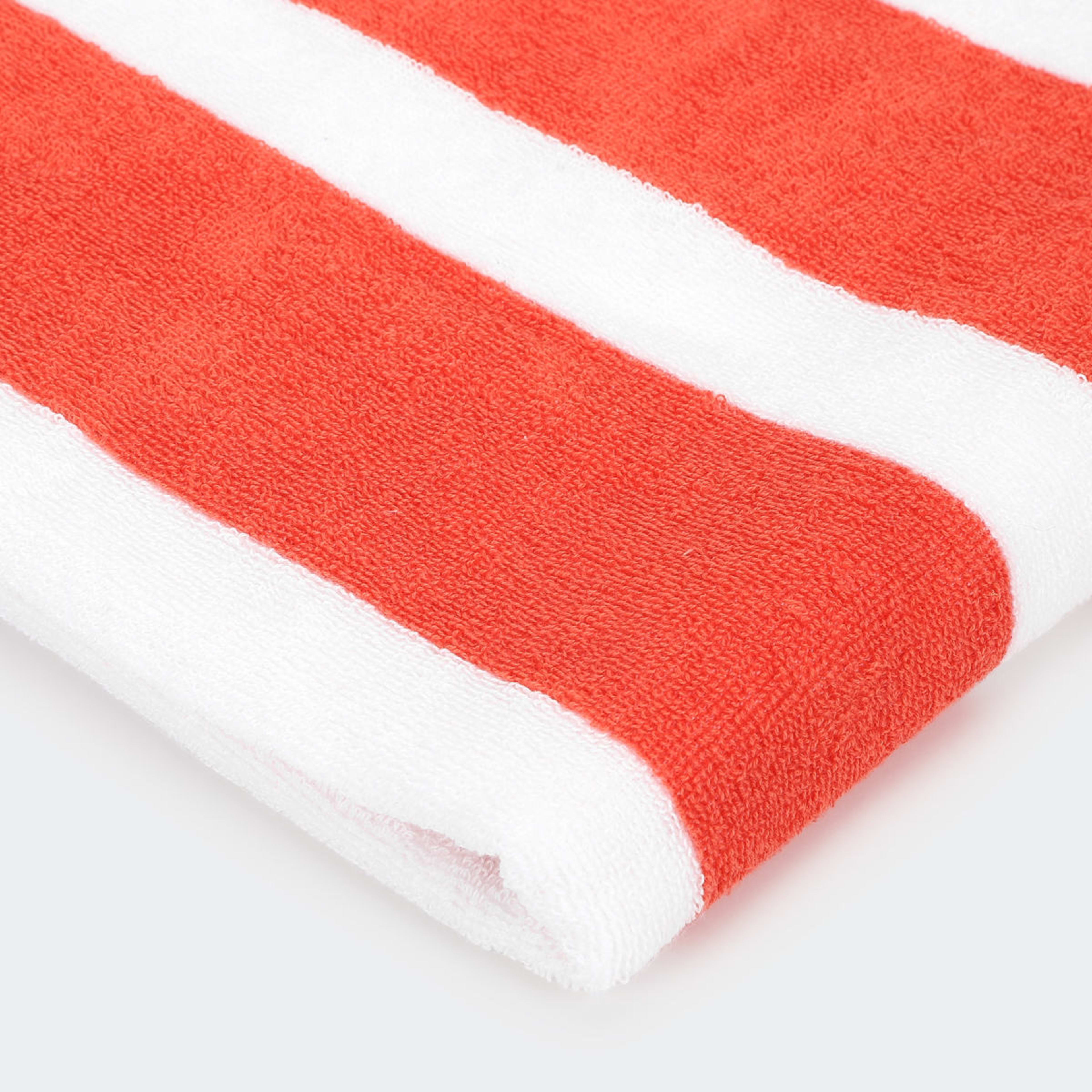 Cotton Terry Stripe Beach Towel Coral Kmart