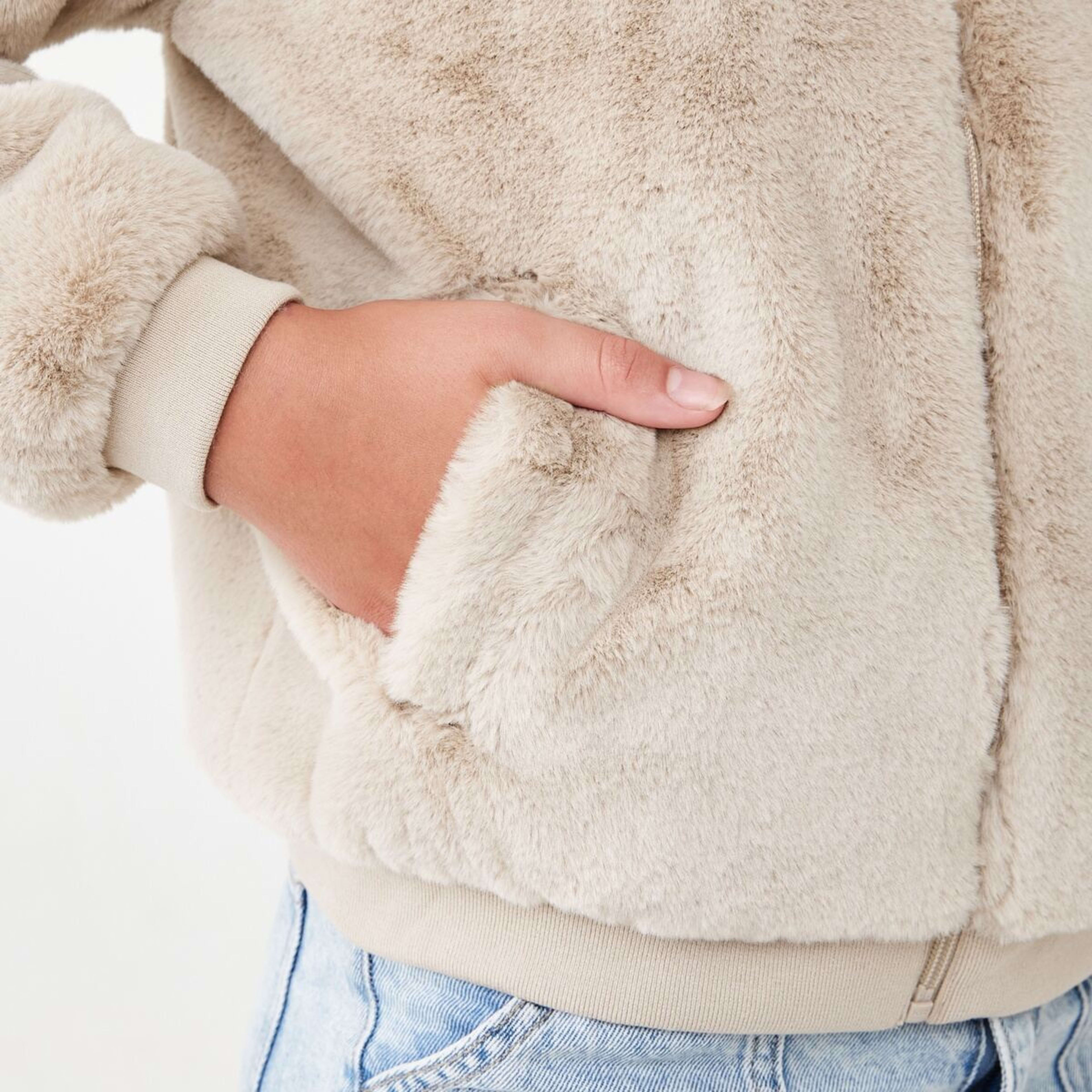 6 Faux Fur Jacket Fur Beige, 6 of 10