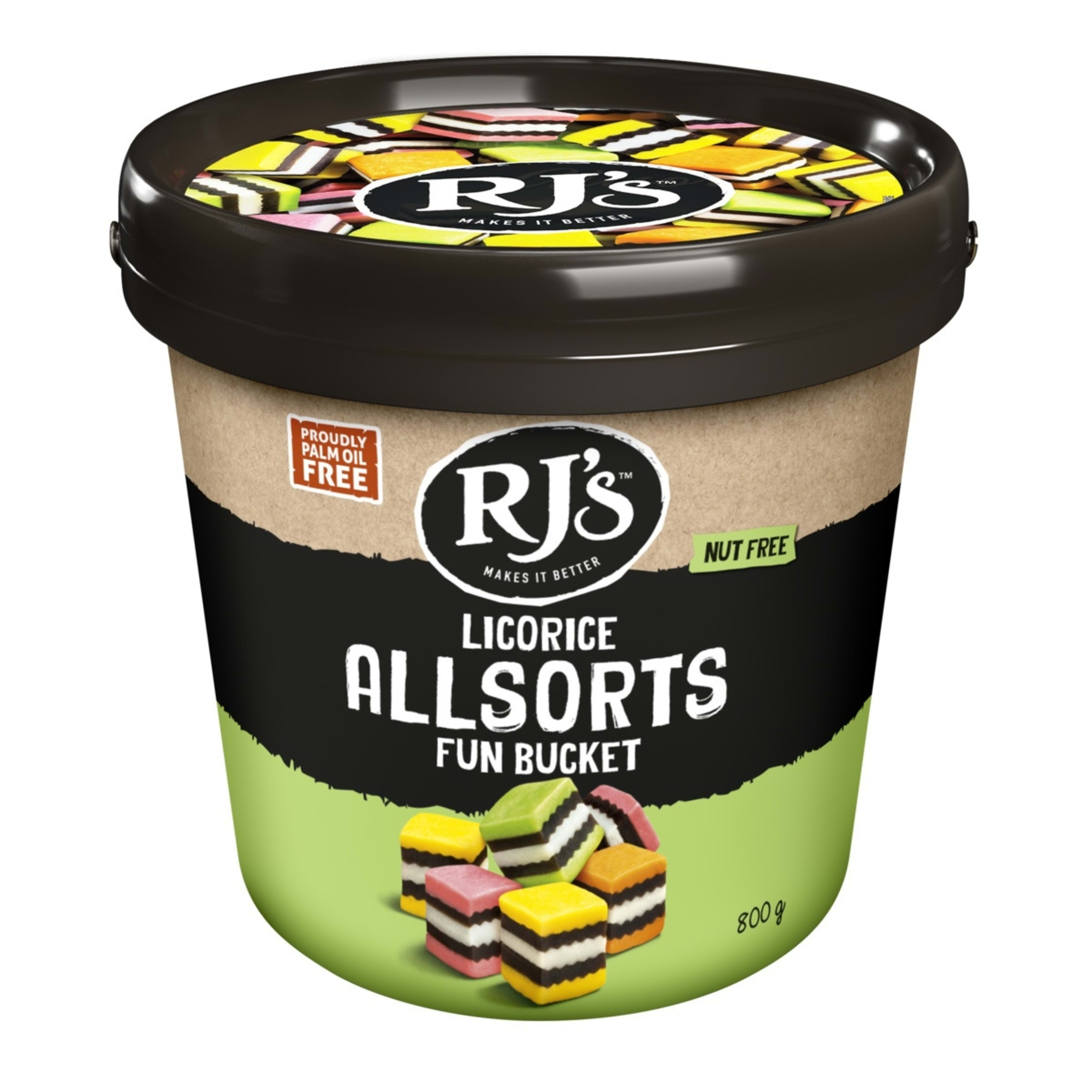 1 RJ's Licorice Allsorts Fun Bucket 800g