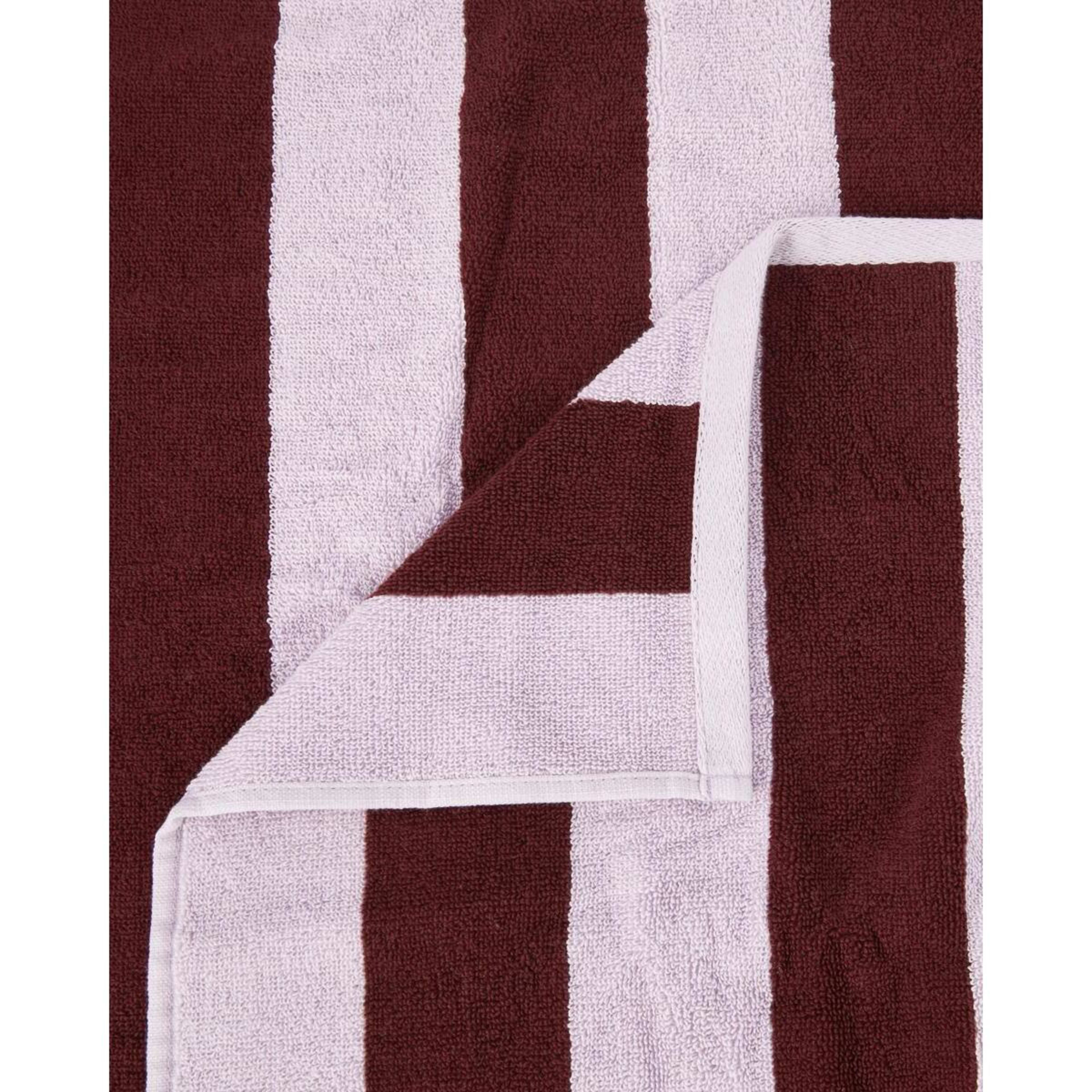 2 Stripe Cotton Bath Towel - Port, 2 of 5