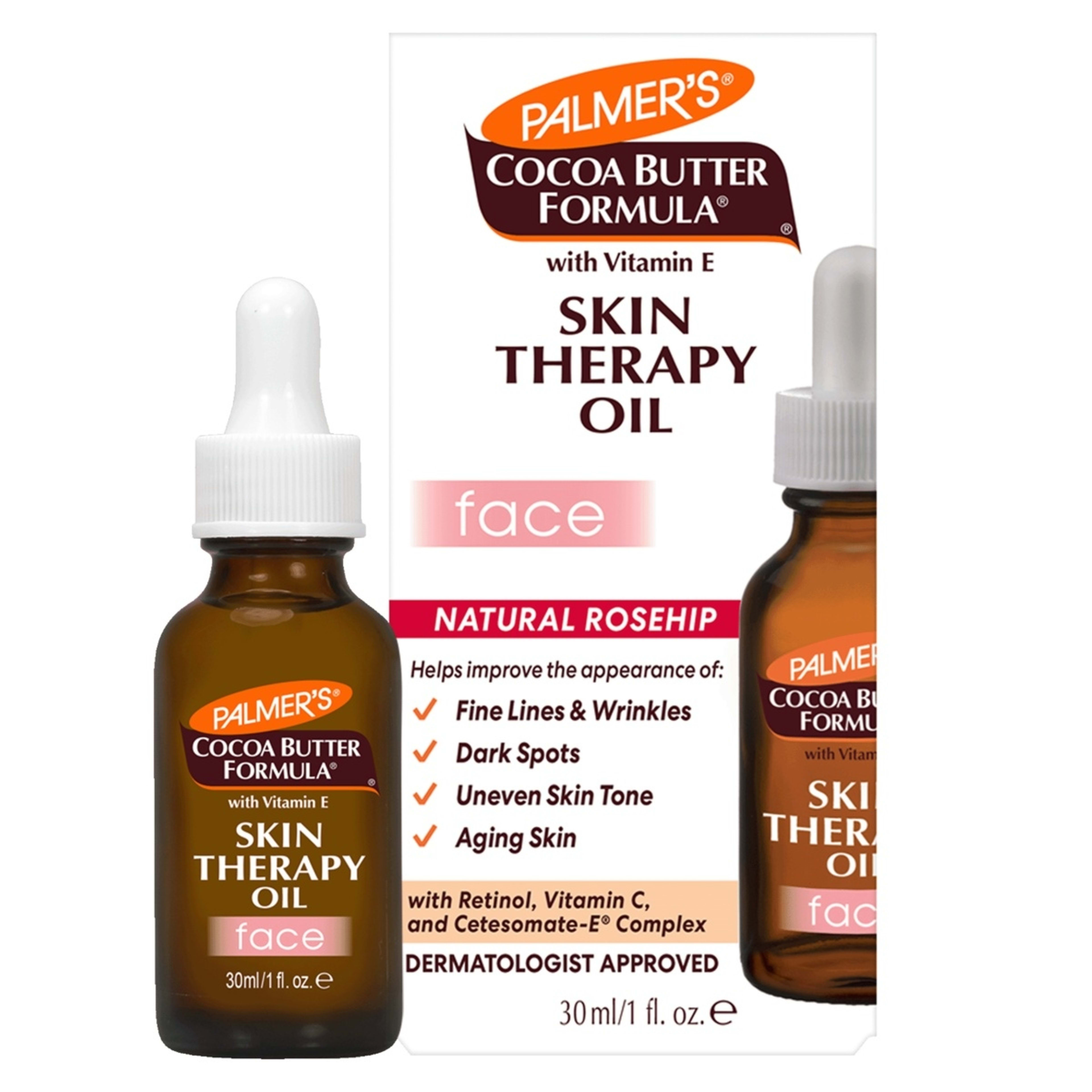2 Palmer's Cocoa Butter Formula Skin Therapy Oil for Face 30ml - Retinol, Vitamin C, Vitamin E, Natural Rosehip and Cetesomate-E Complex, 2 of 4