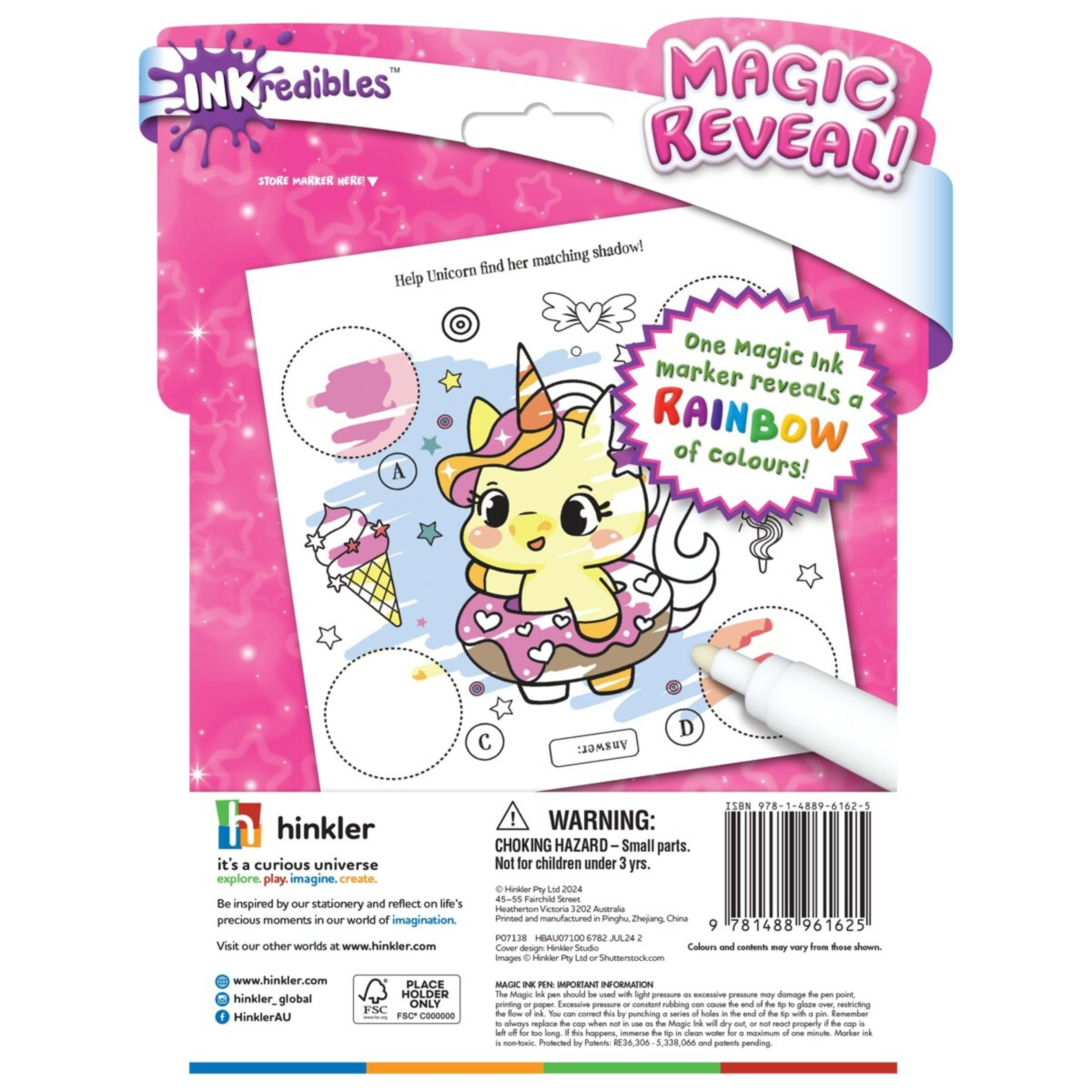 5 INKredibles Magic Reveal Unicorn Dreams Mess Free Magic Ink Pictures! - Book, 5 of 5