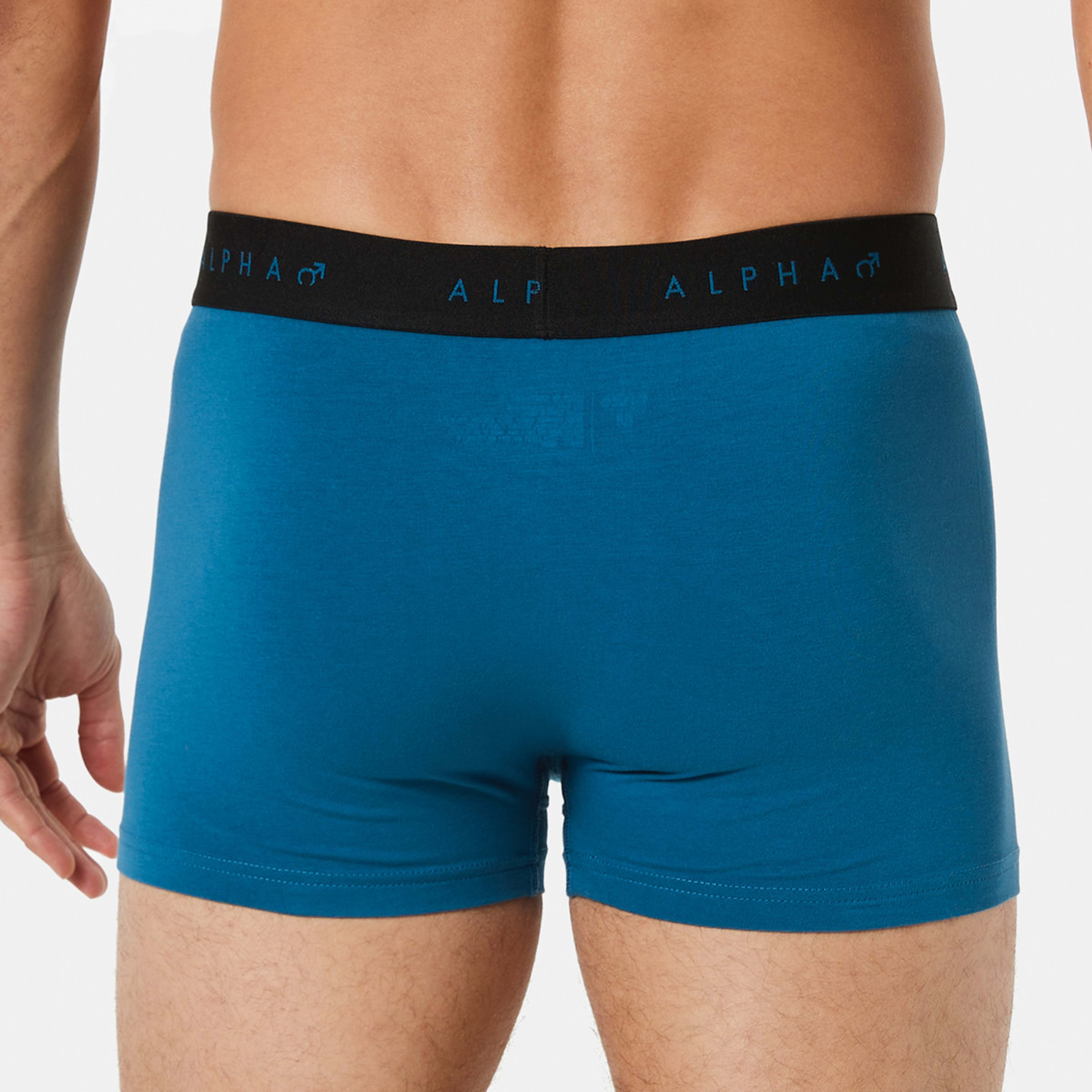 6 3 Pack Fly Front Plain Trunks Darker Blue, 6 of 8