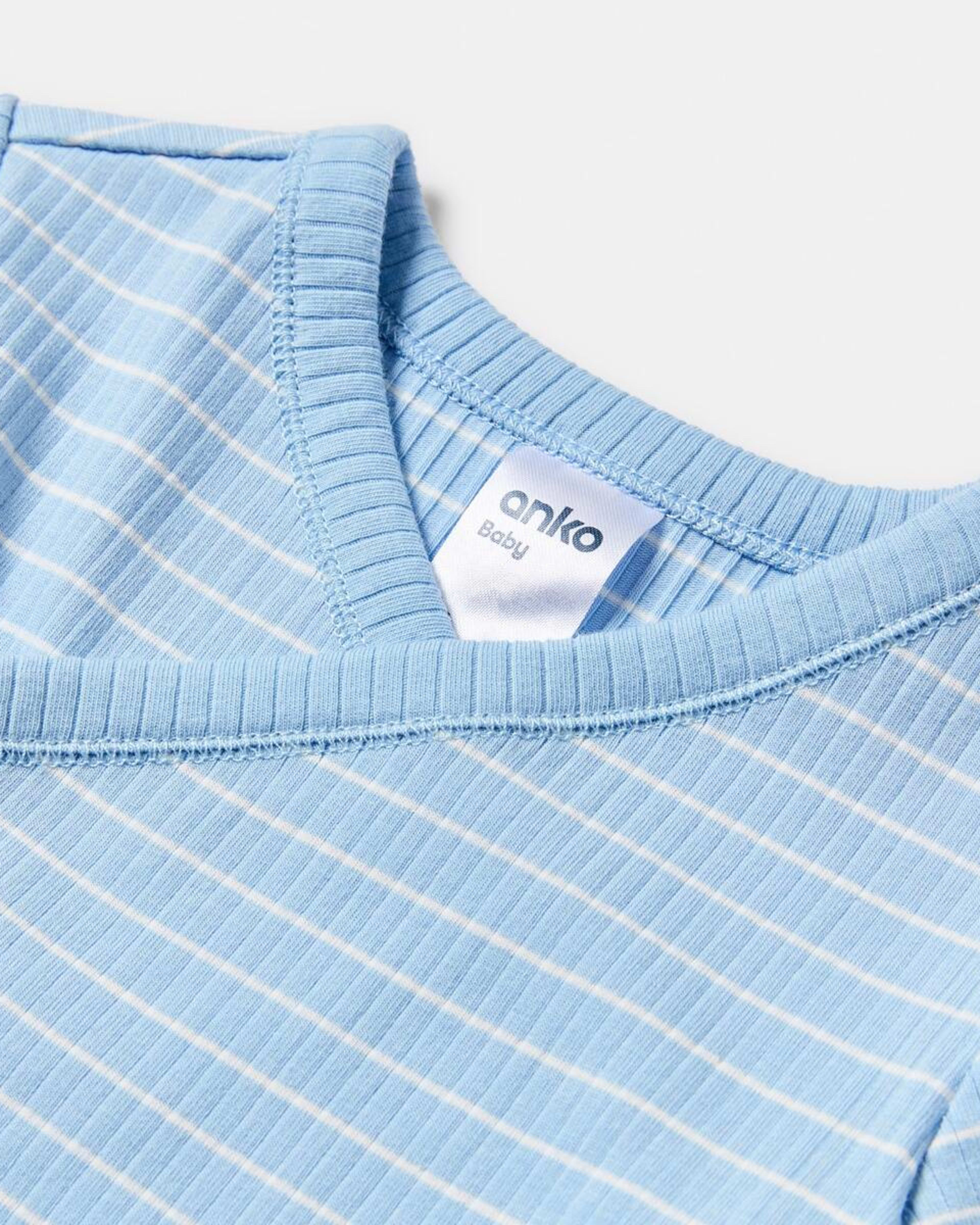 5 2 Piece Long Sleeve Wrap Newborn Set BLUE STRIPES, 5 of 6