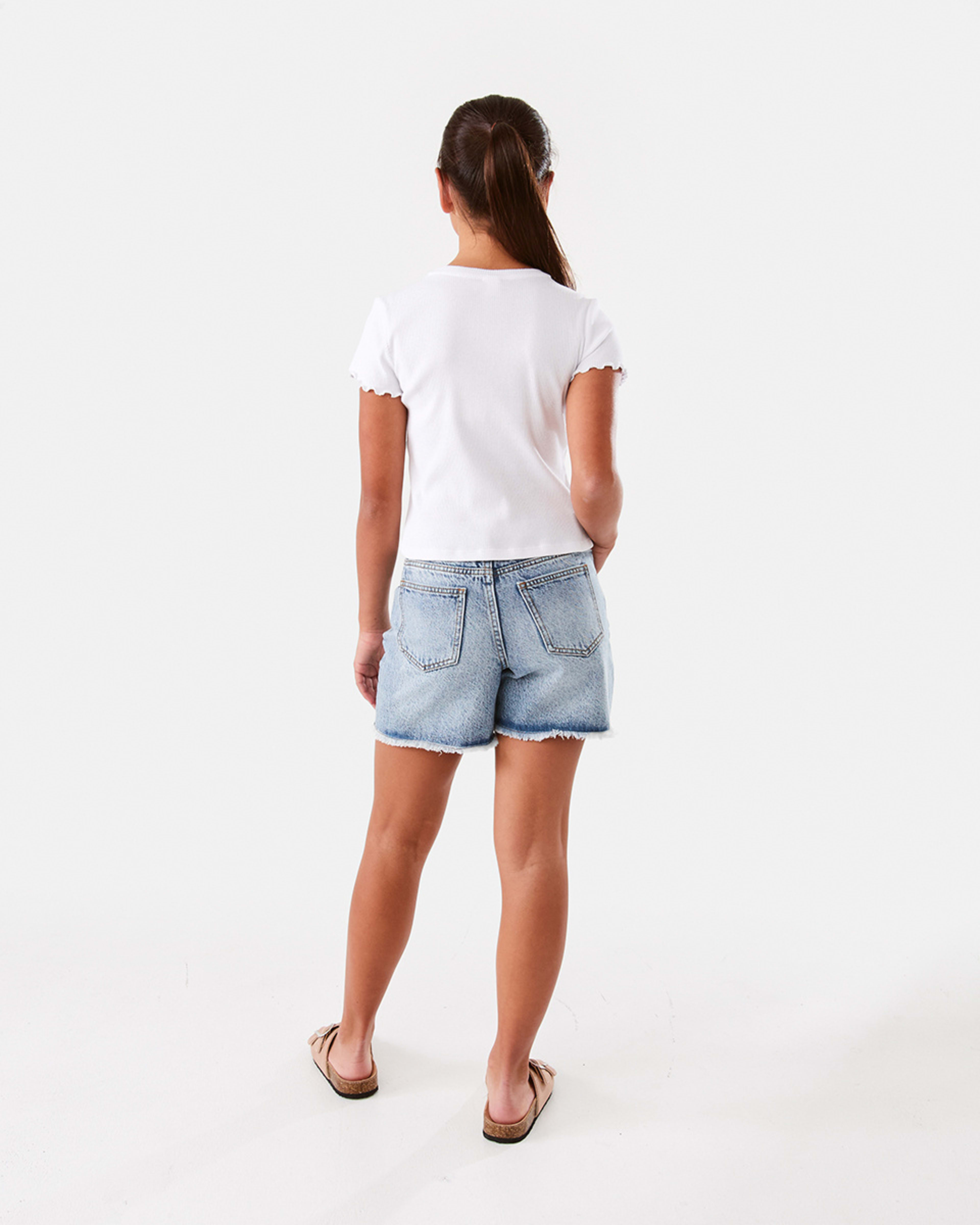 8 Short Sleeve Rib Top White, 8 of 10