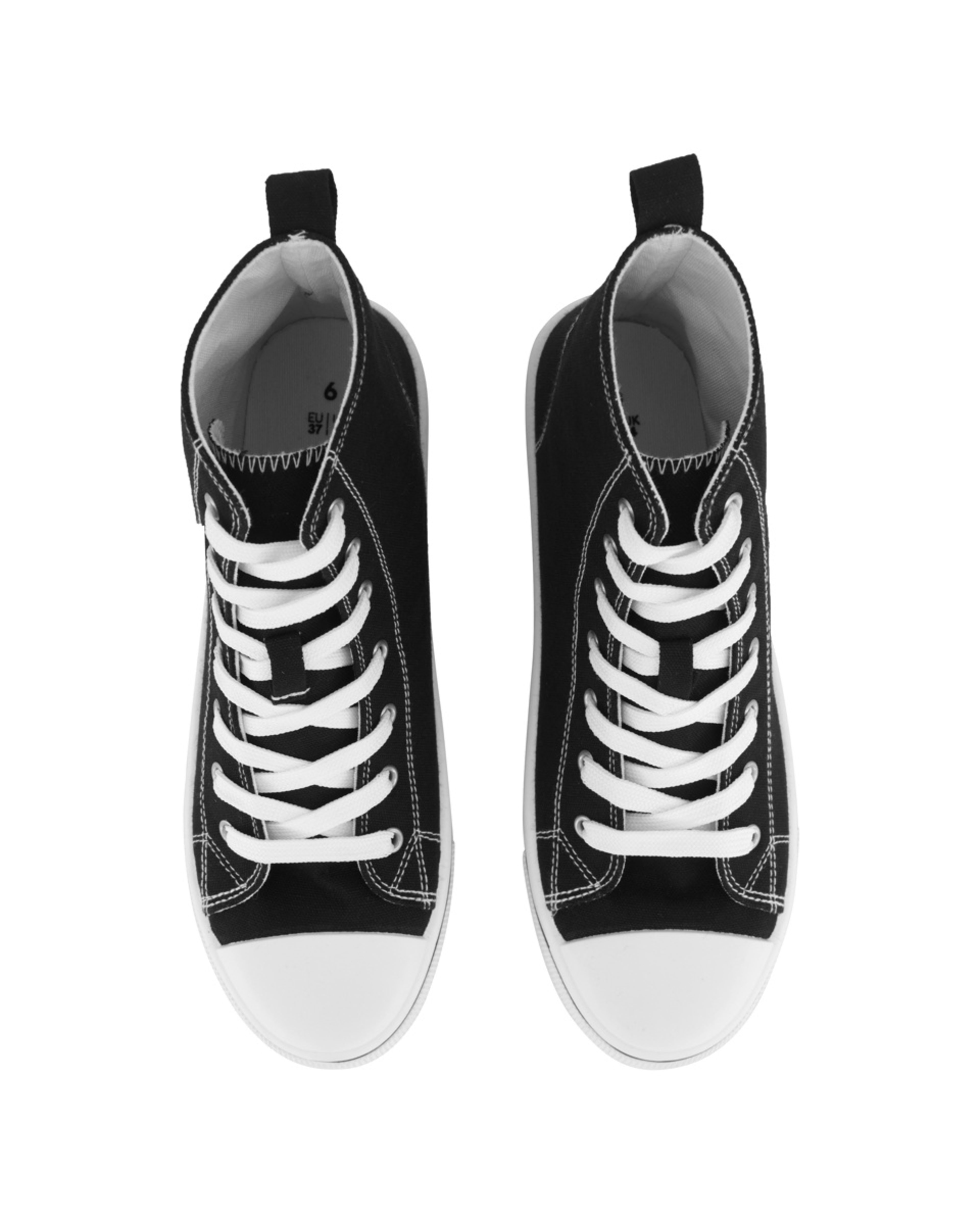 3 Canvas High Top Sneakers Blk Wht, 3 of 5