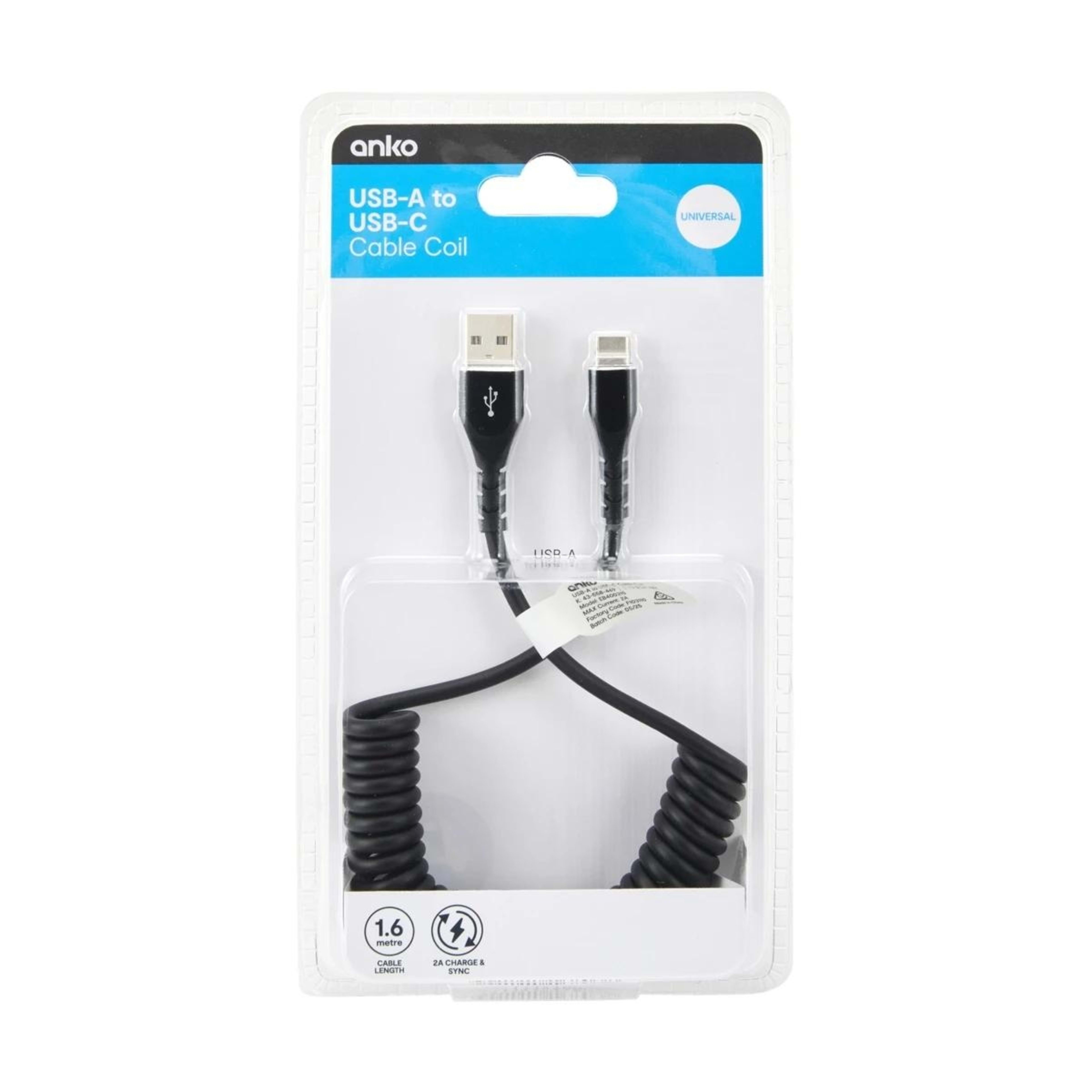 6 USB-A to USB-C Coil Cable, 6 of 6