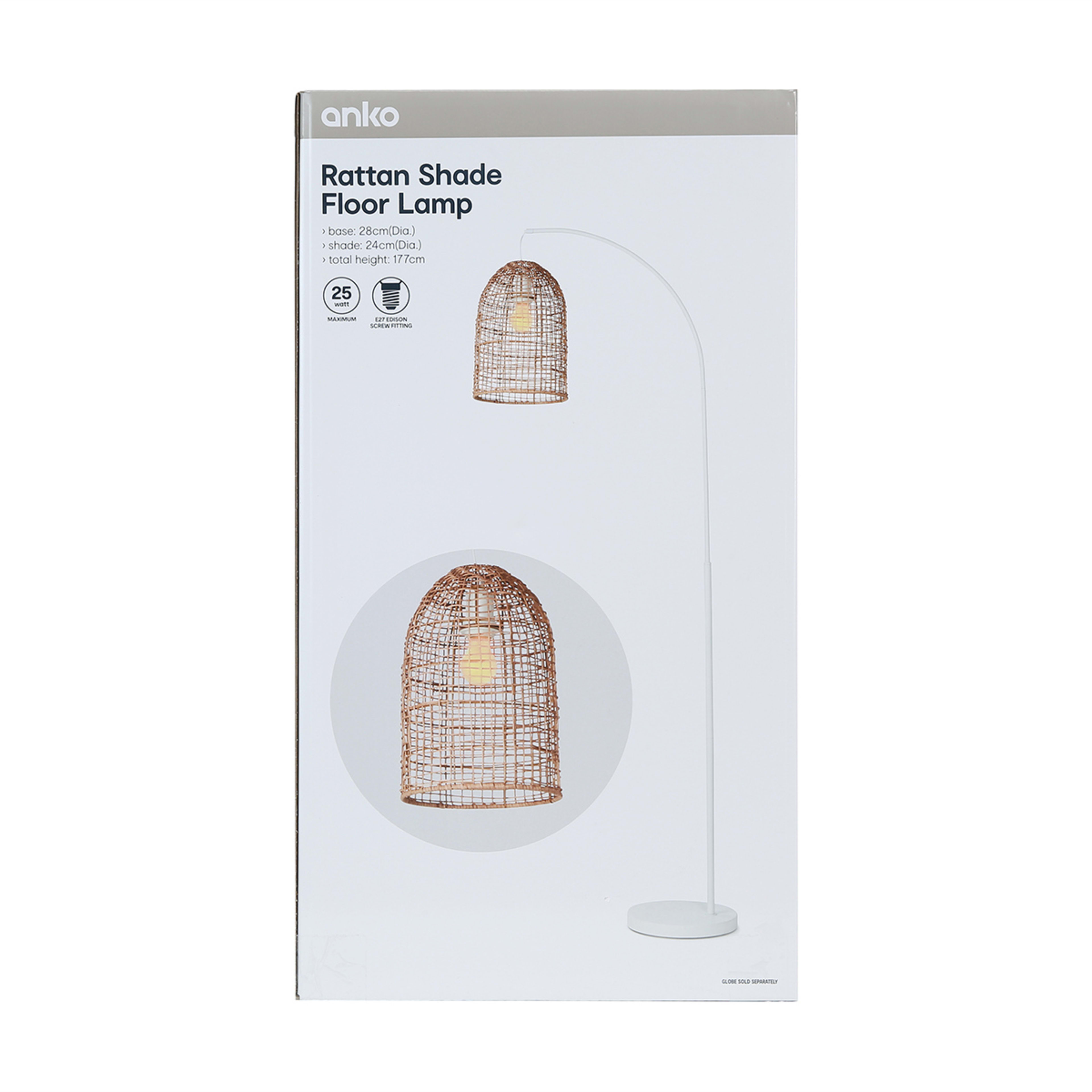 8 Rattan Shade Floor Lamp, 8 of 10