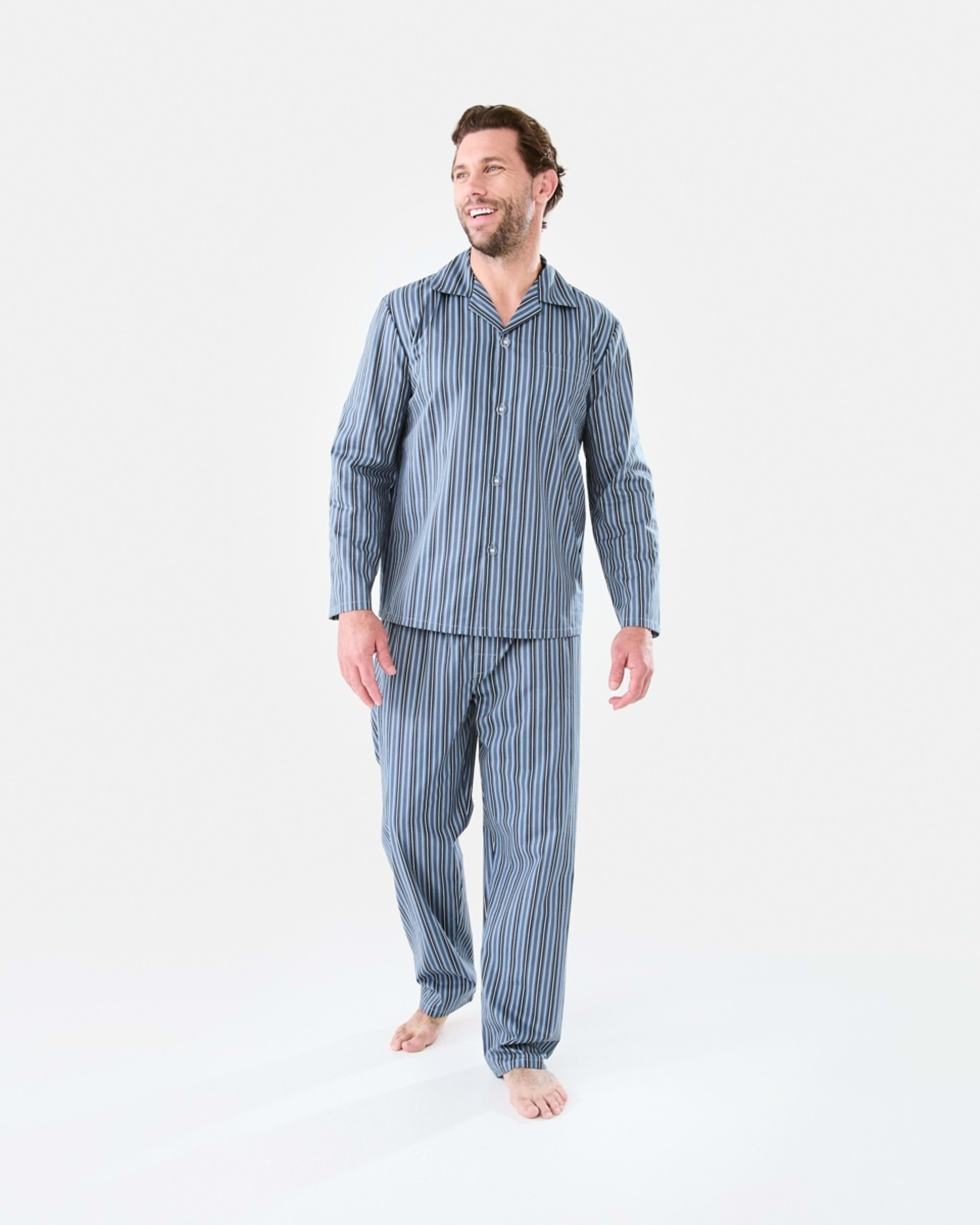 1 Long Leg Woven Pyjama Set TIDAL STRIPE, 1 of 7