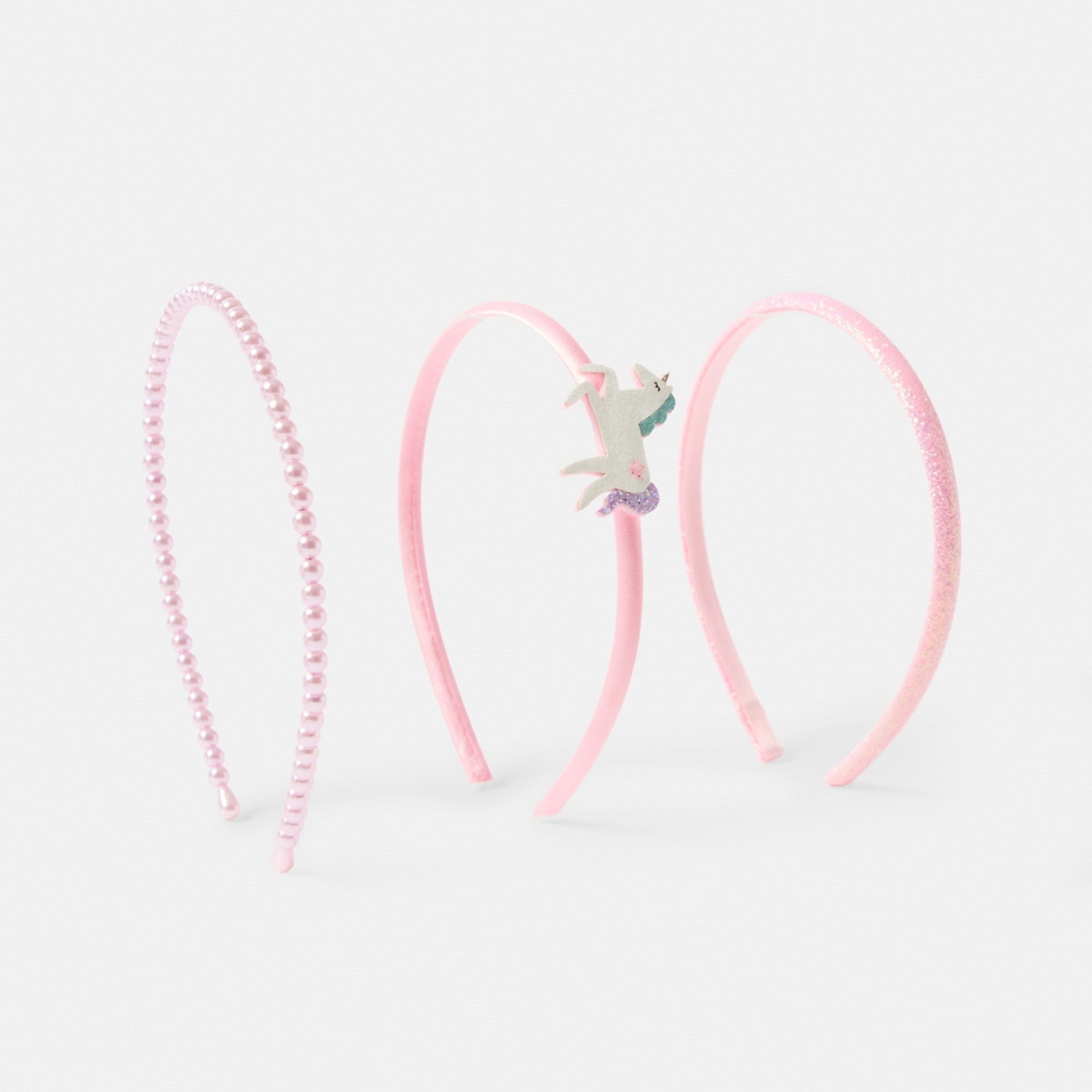 1 3 Pack Unicorn Headbands - Pink