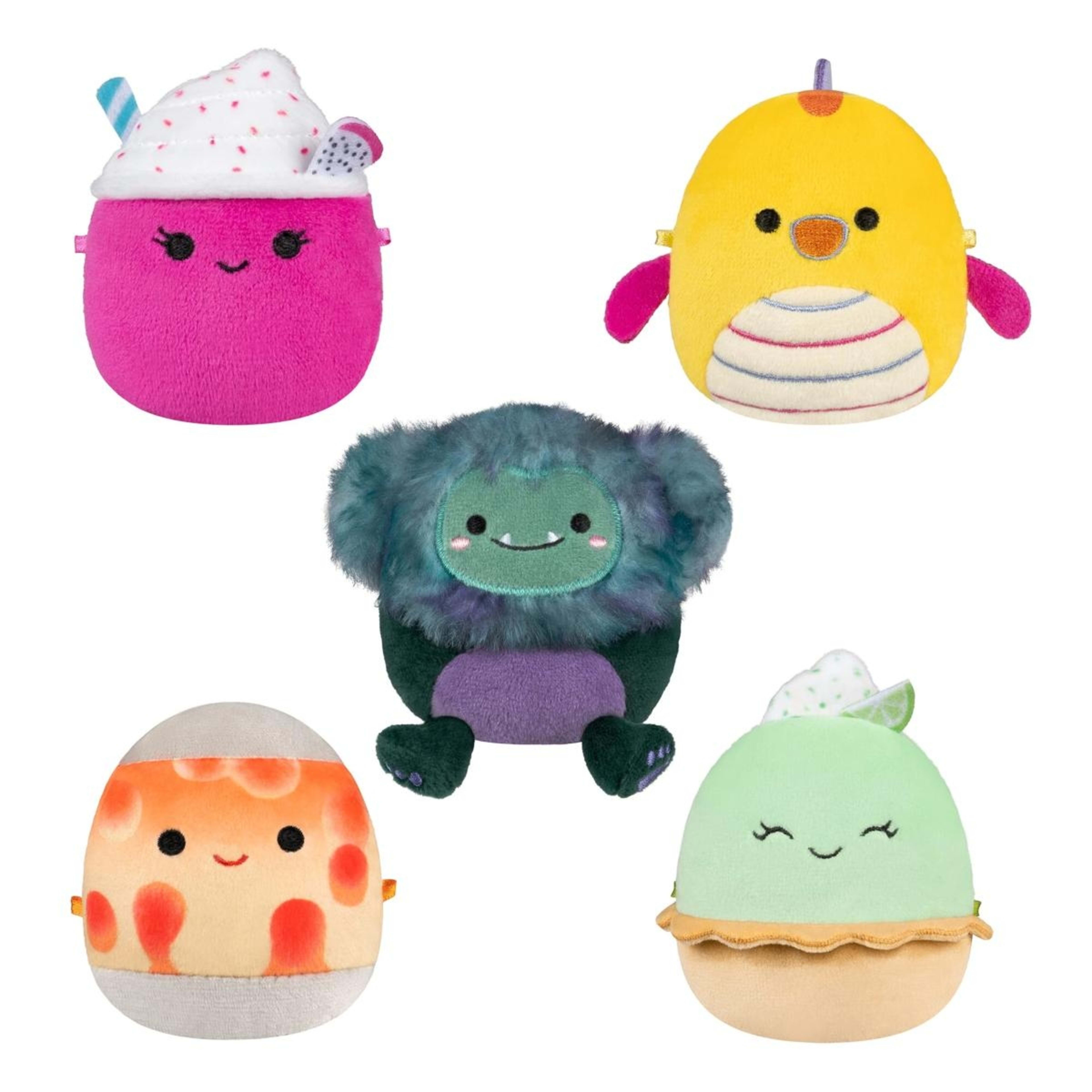 Squishmallows Originale Micromallows Play & Display Con 15 Mini Peluche Da 6,3 Cm, Personaggi Misti