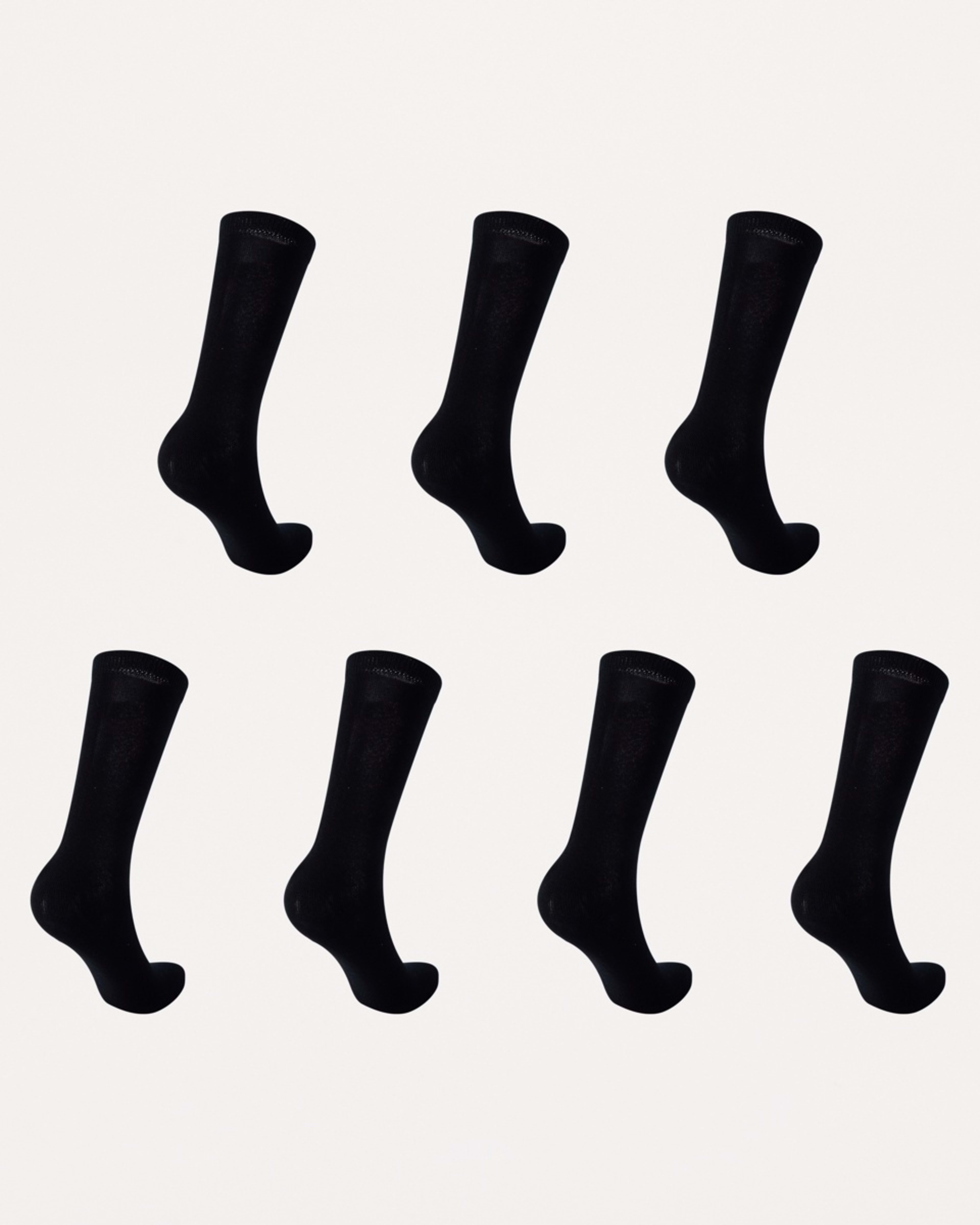 2 7 Pack Plain Crew Socks Black, 2 of 3