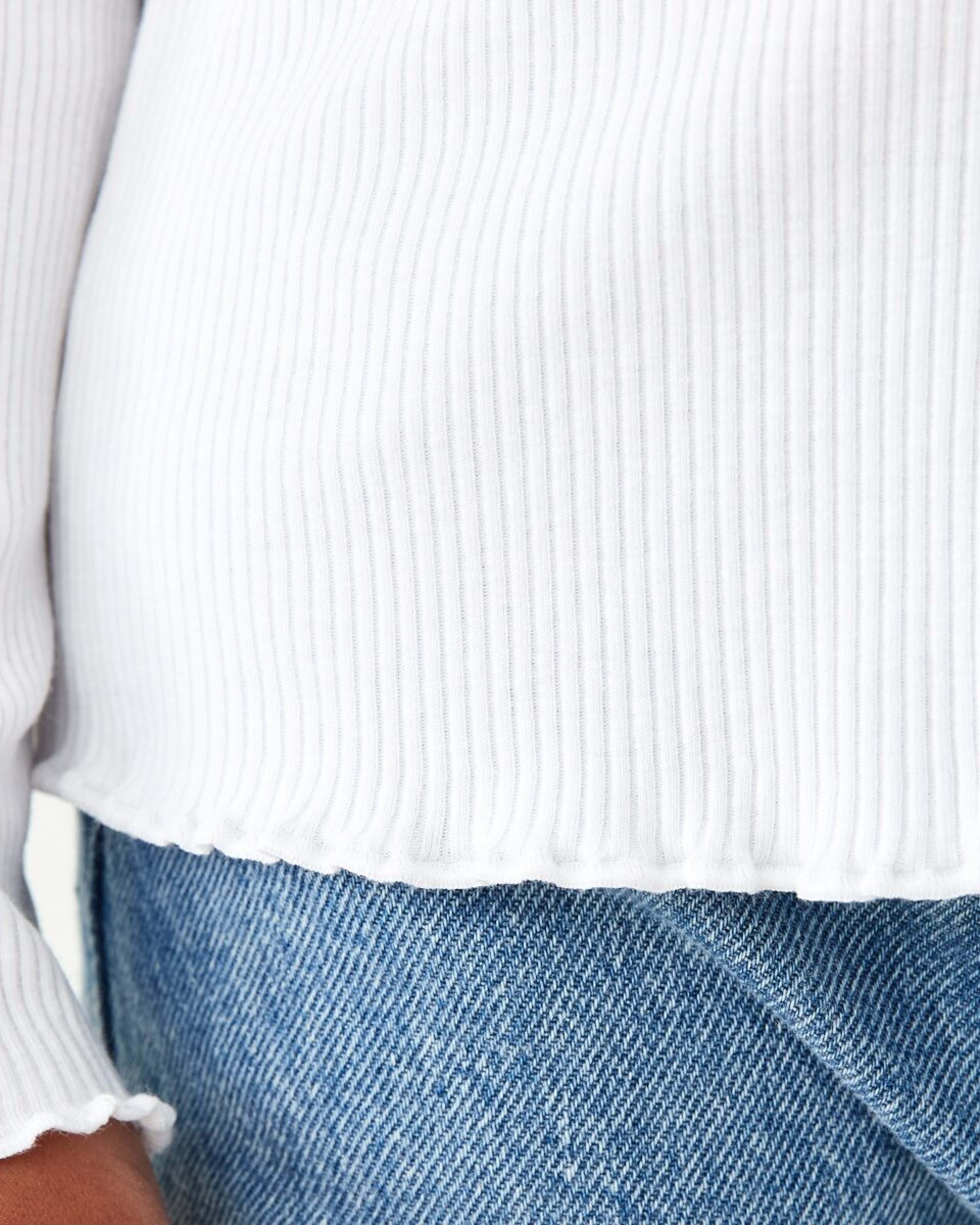 5 Long Sleeve Rib T-shirt White, 5 of 9
