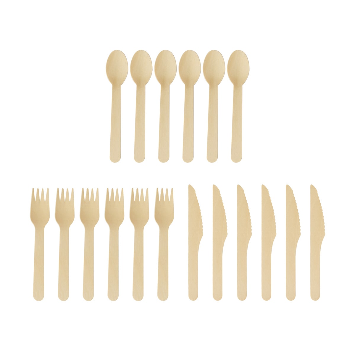 18 Piece Wooden Cutlery Set Kmart