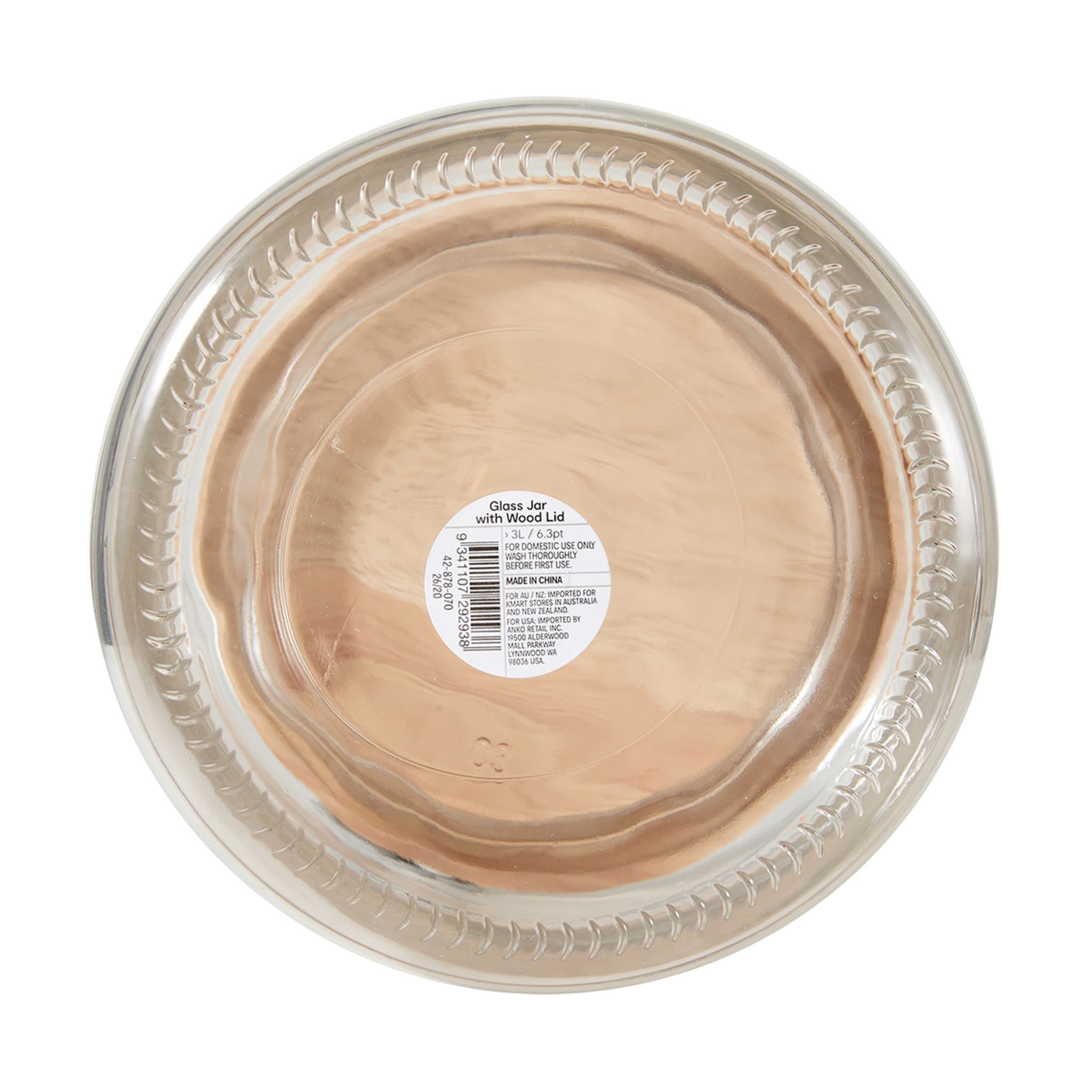 3L Glass Jar with Wood Lid Kmart