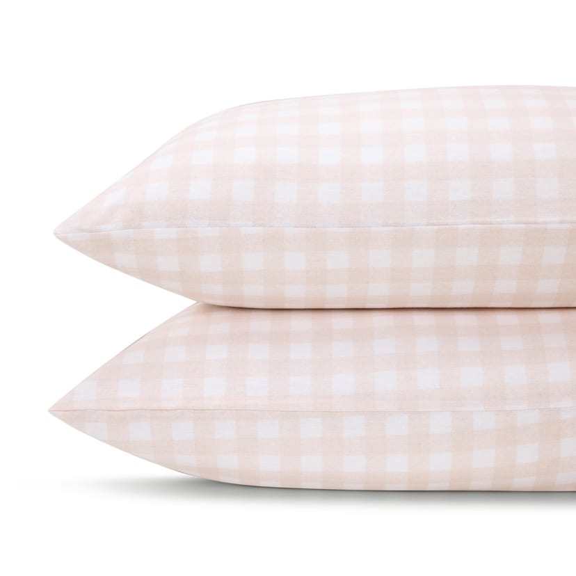 Gingham Flannelette Cotton Sheet Set Queen Bed, Pink Kmart