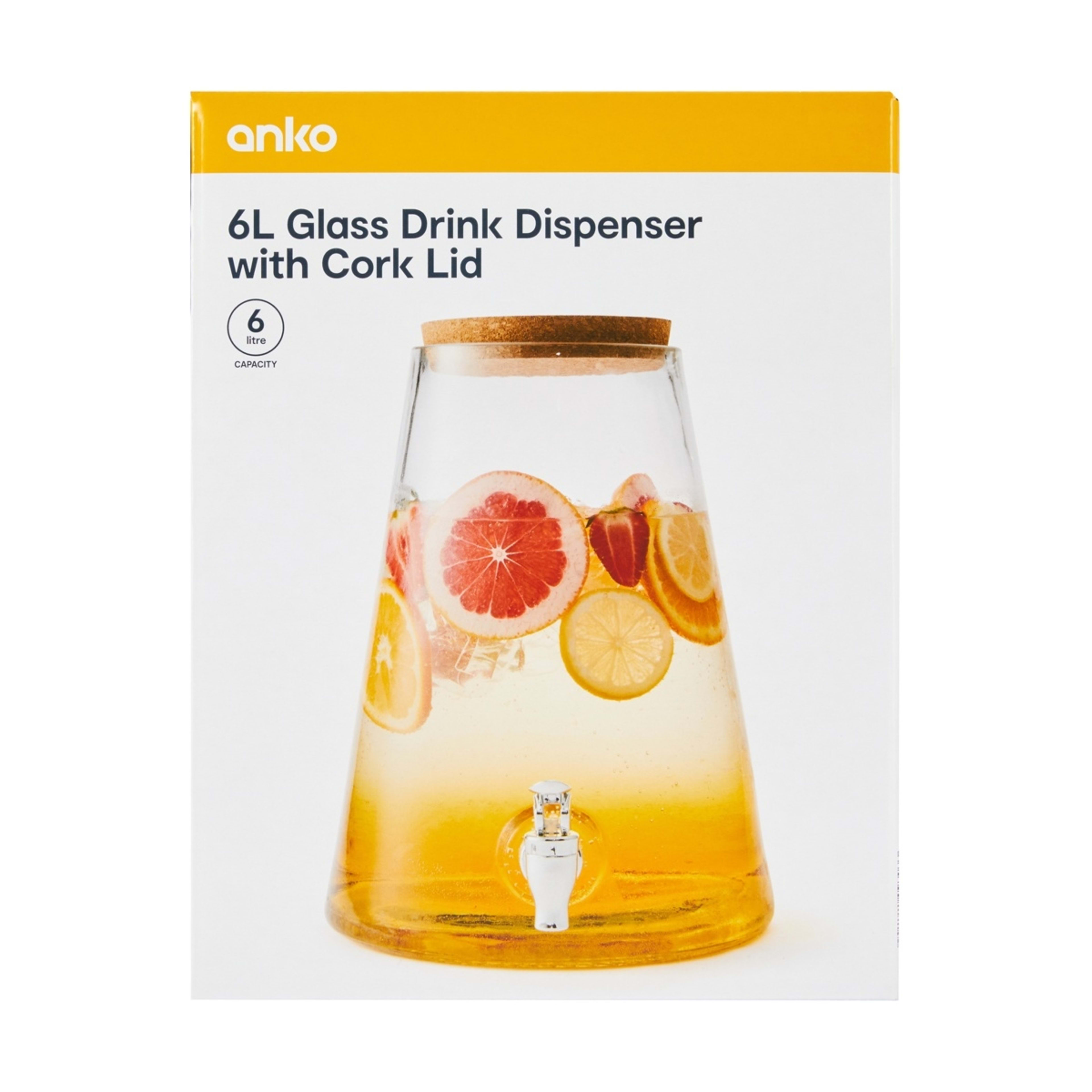 10 6L Glass Drink Dispenser with Cork Lid, 10 of 10