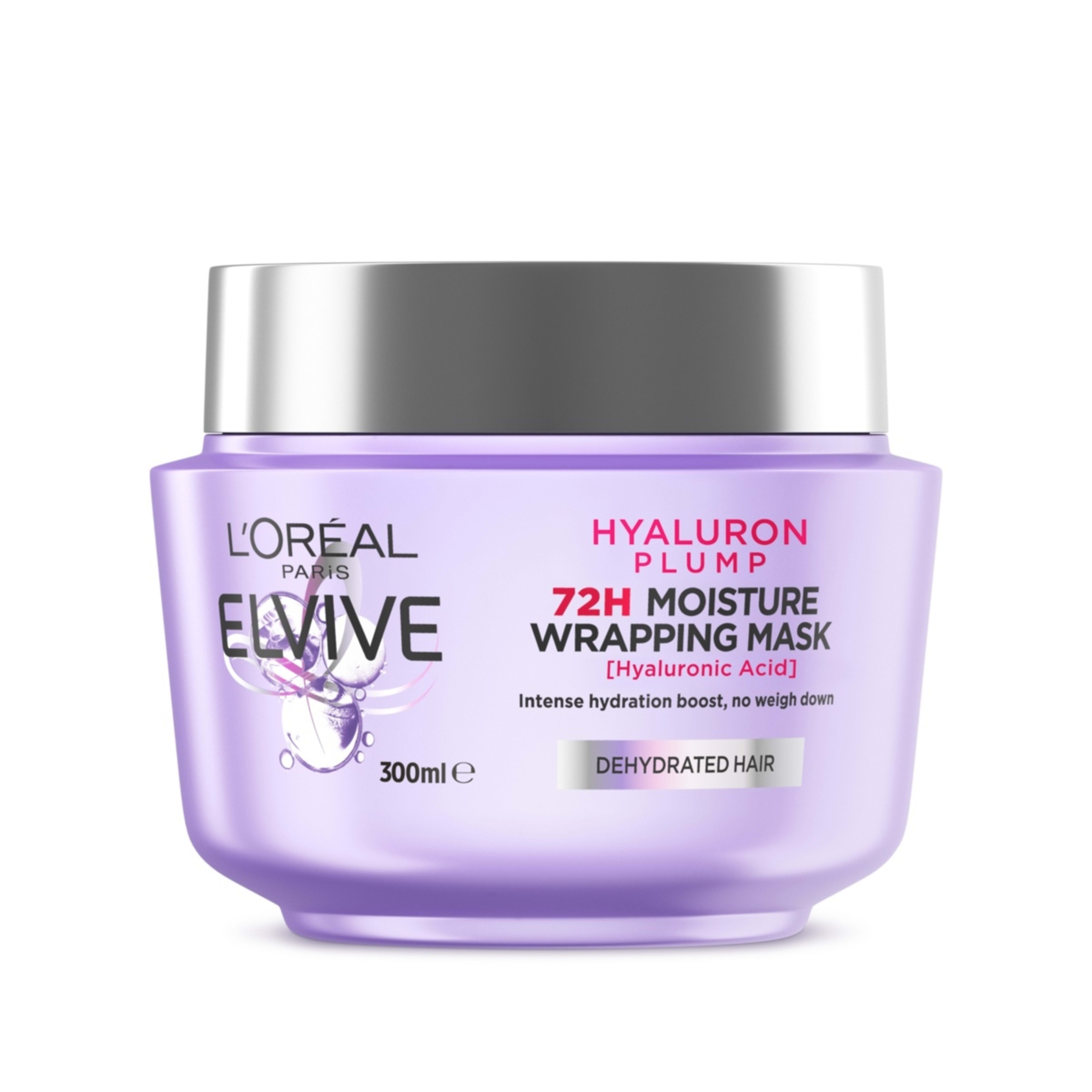 1 L'Oreal Paris Elvive Hyaluron Plump 72H Moisture Wrapping Mask 300ml - Hyaluronic Acid, 1 of 6