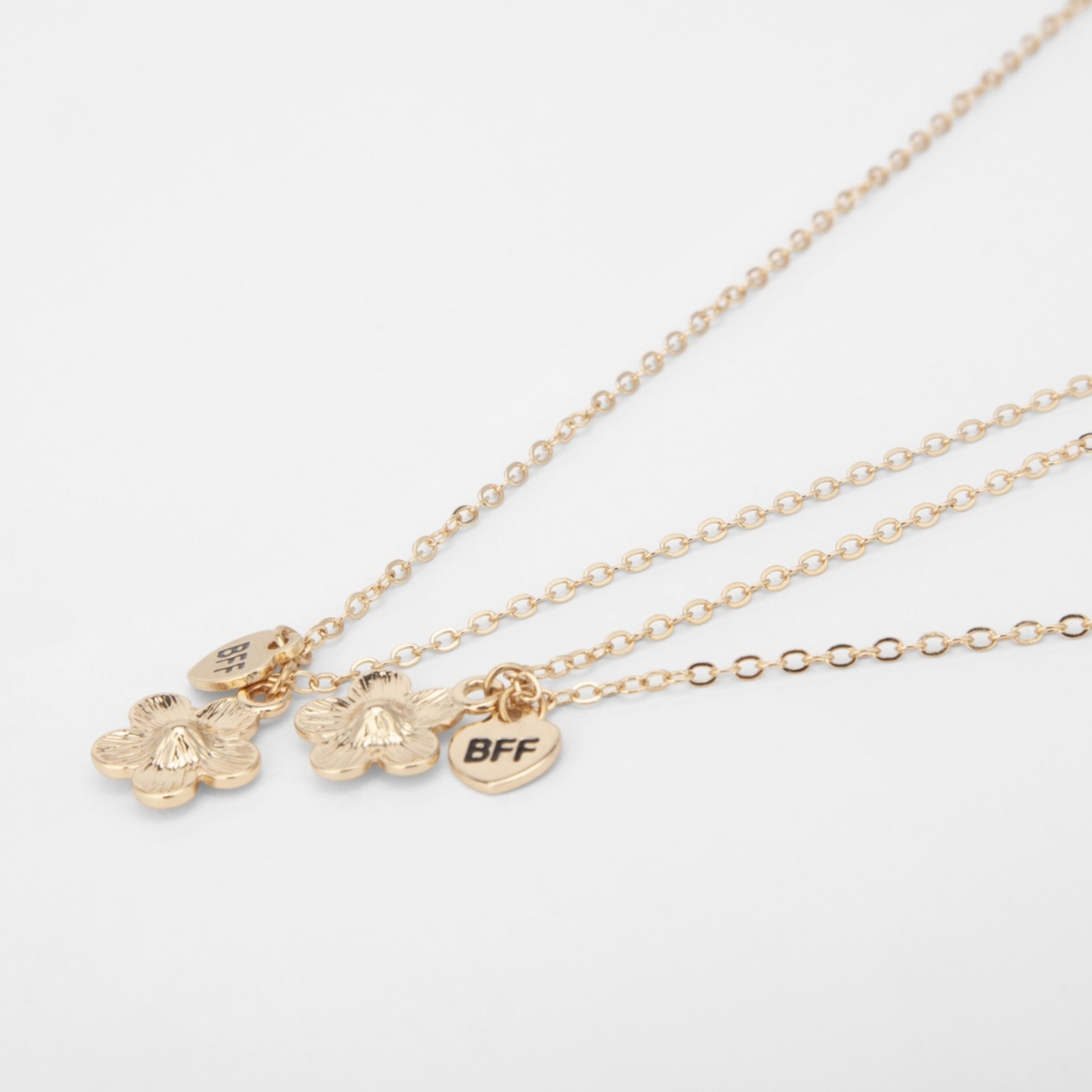 1 2 Pack BFF Daisy Necklace - Gold Tone