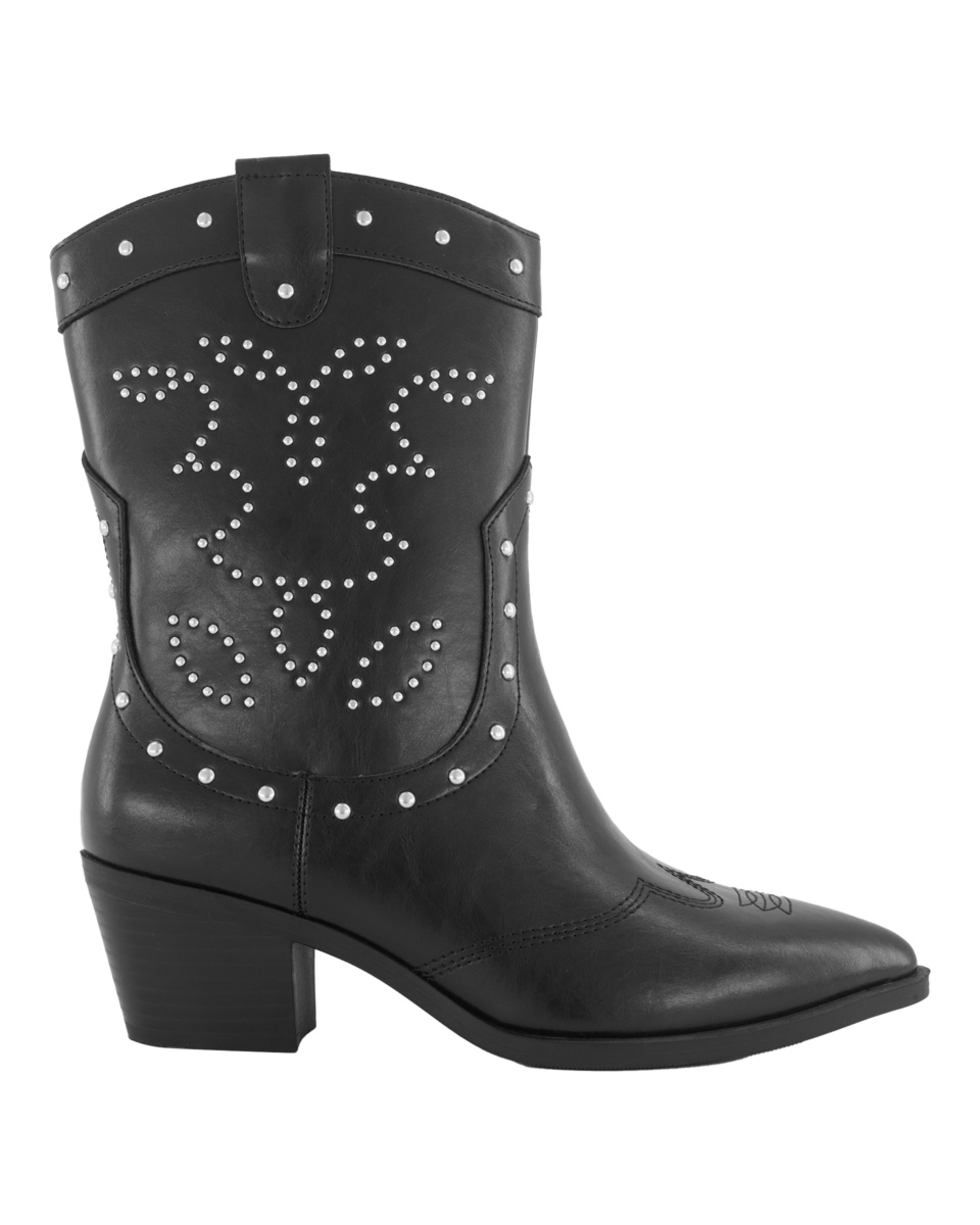 1 Western Block Heel Boots Black