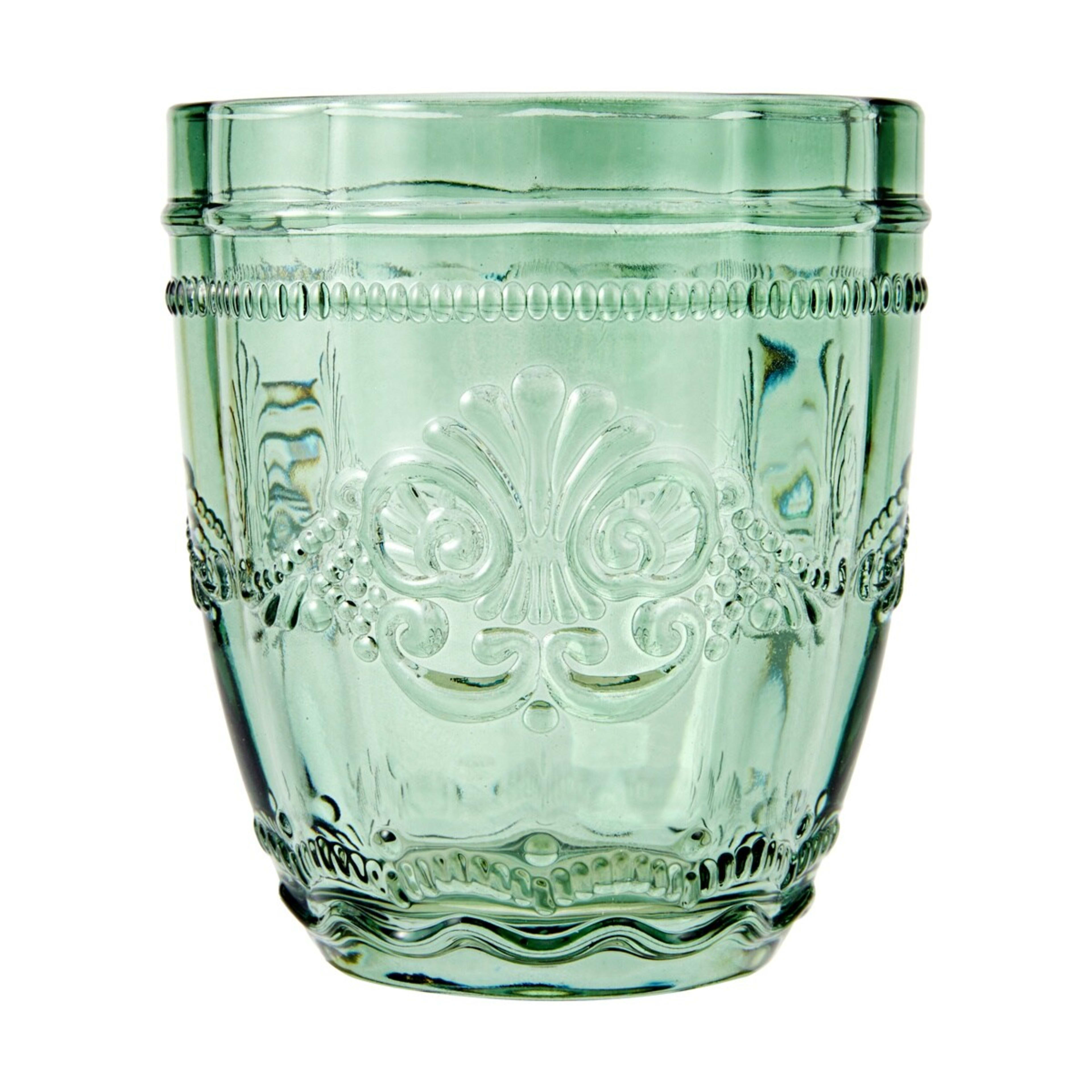 2 6 Green Ornate Tumbler Glasses, 2 of 5
