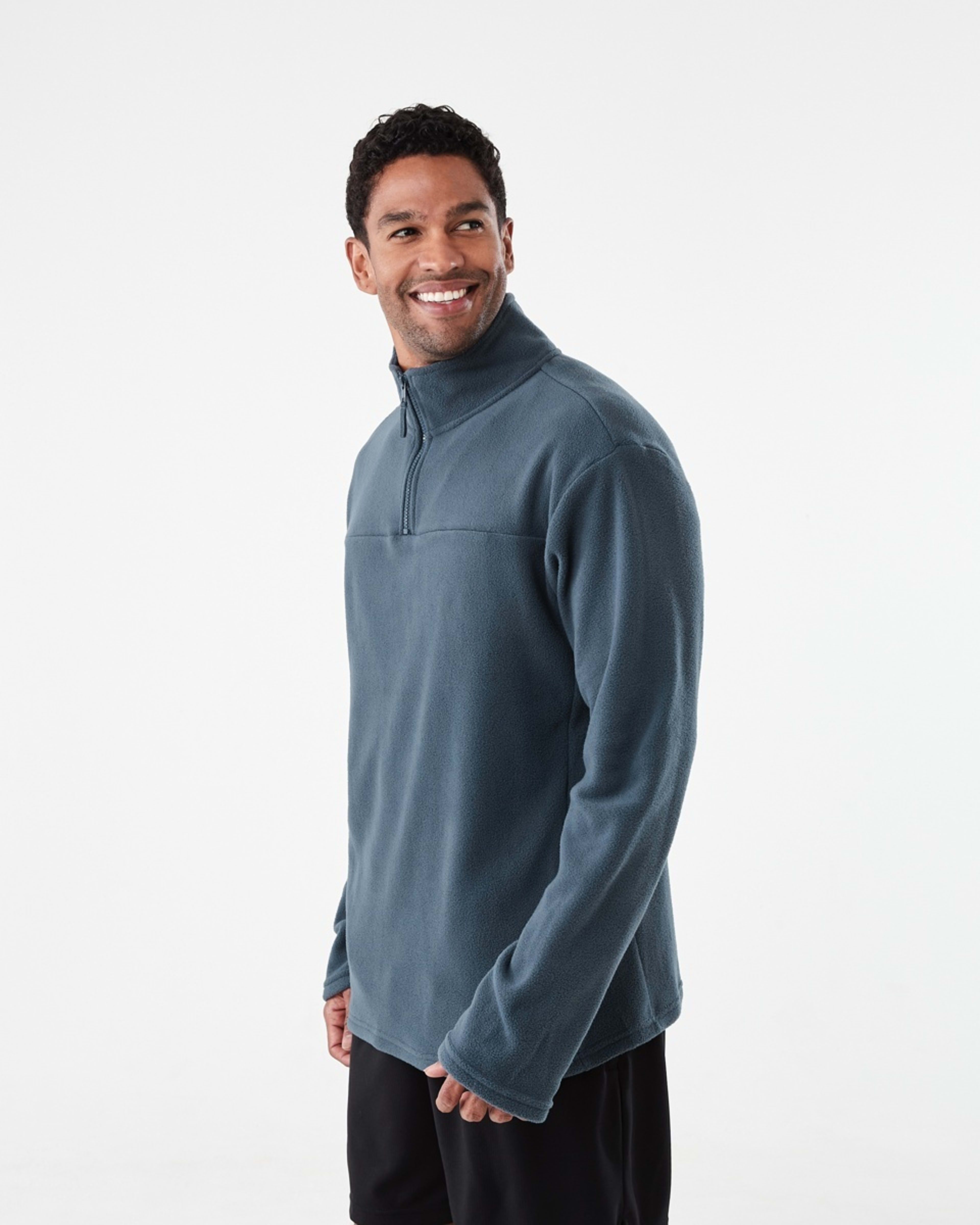 2 Active Mens Polar Fleece Quarter Zip Long Sleeve Navy W25, 2 of 6
