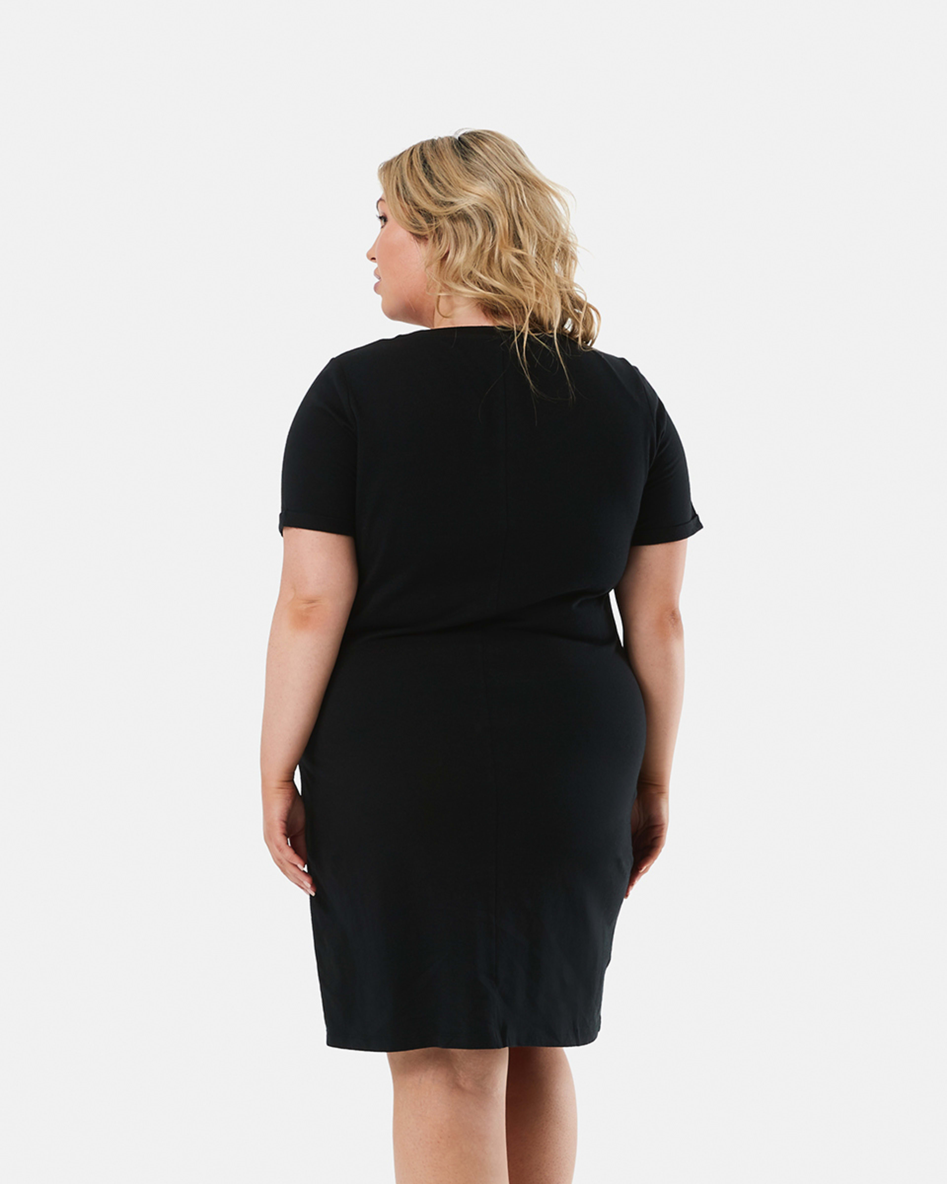 3 Curve Short Sleeve T-shirt Dress BLACK, 3 of 5