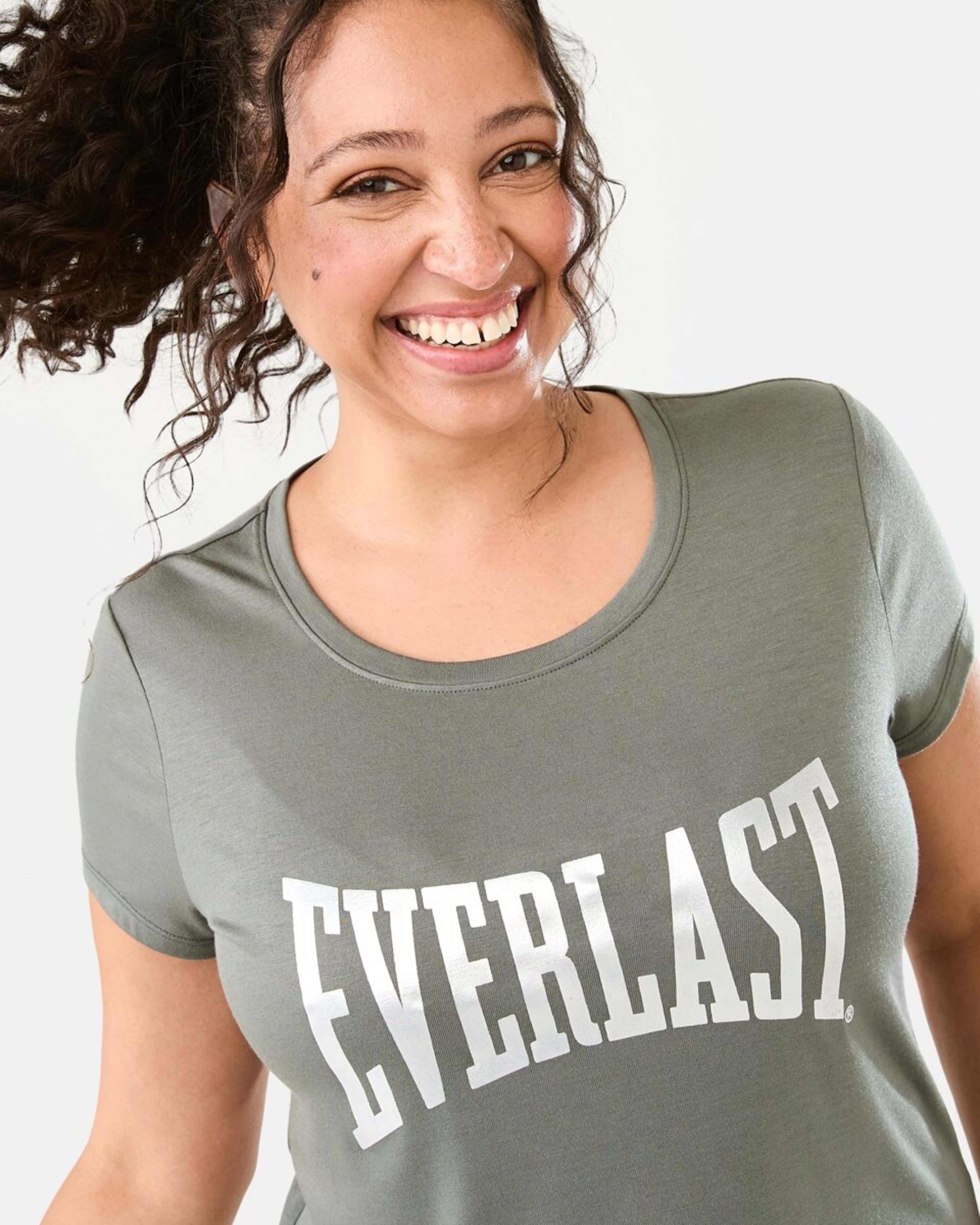 4 Everlast Womens Scoop Neck T-shirt Olive, 4 of 6