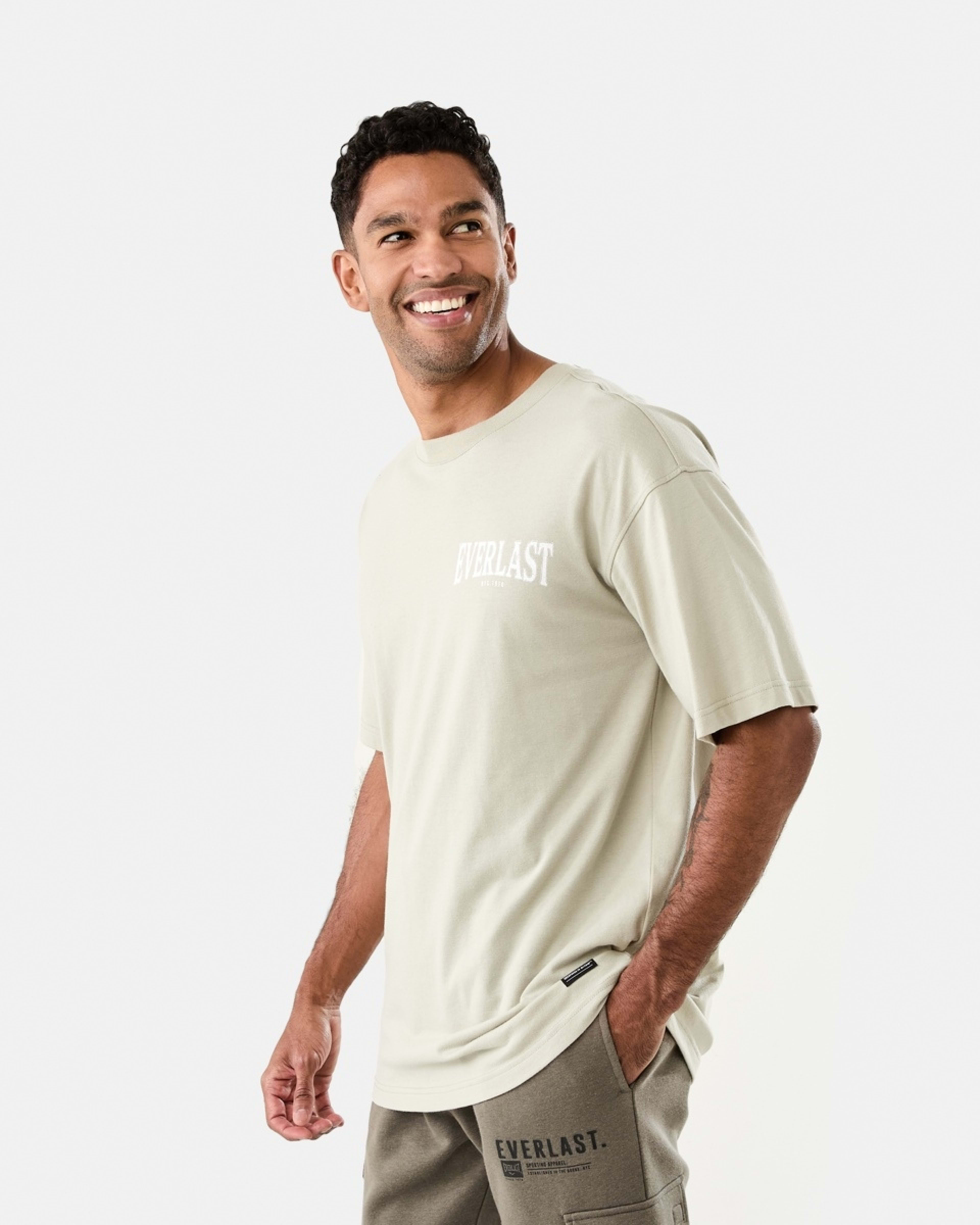 2 Everlast Mens Crew Neck T-shirt Bone, 2 of 7
