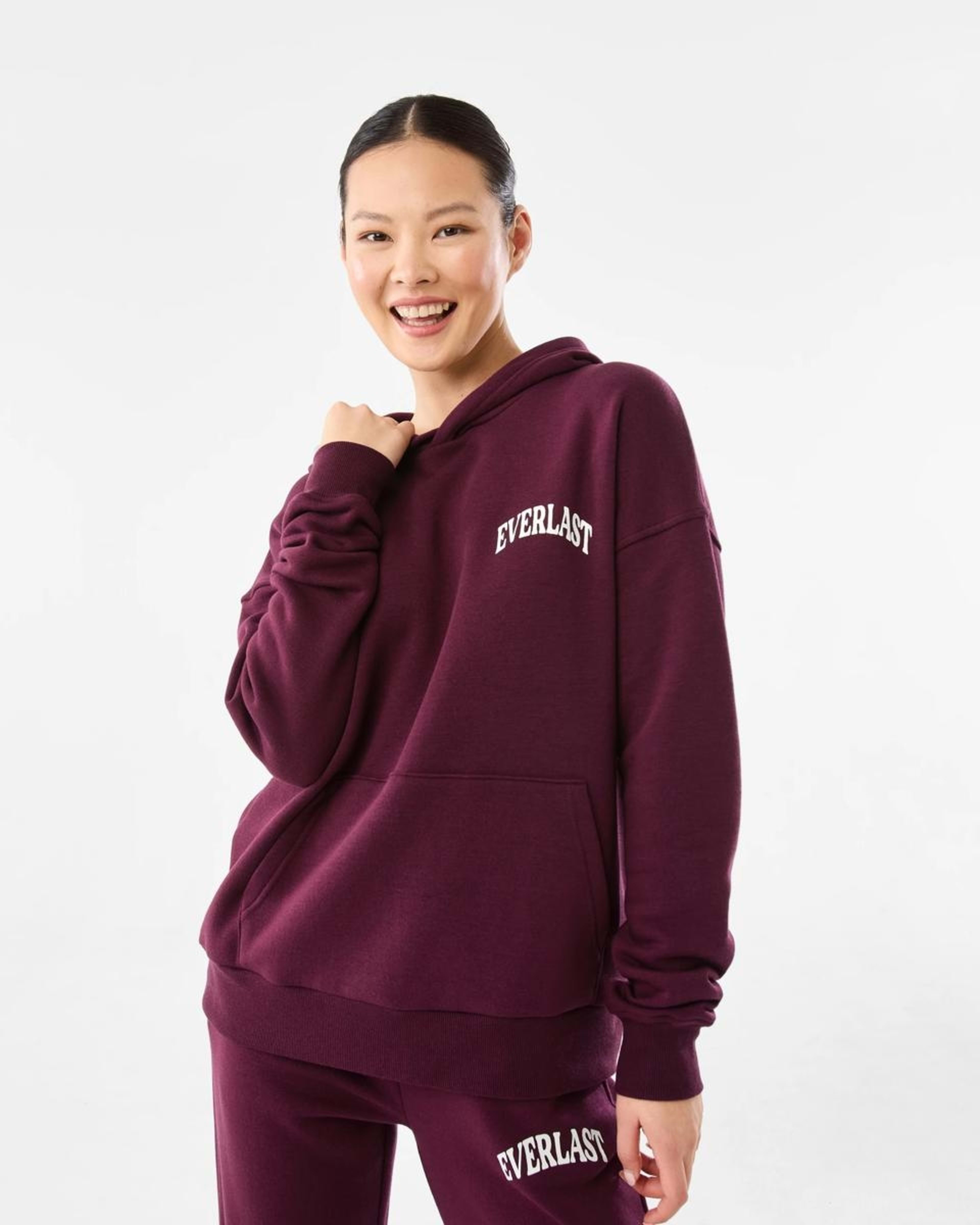 1 Everlast Womens Collegiate Oversized Hoodie EVERLAST VARSITY CHERRY