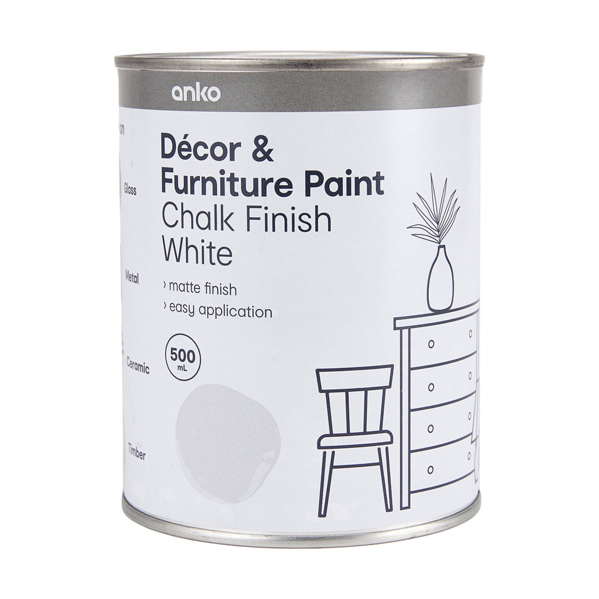 Decor & Furniture Paint Chalk Finish White Kmart