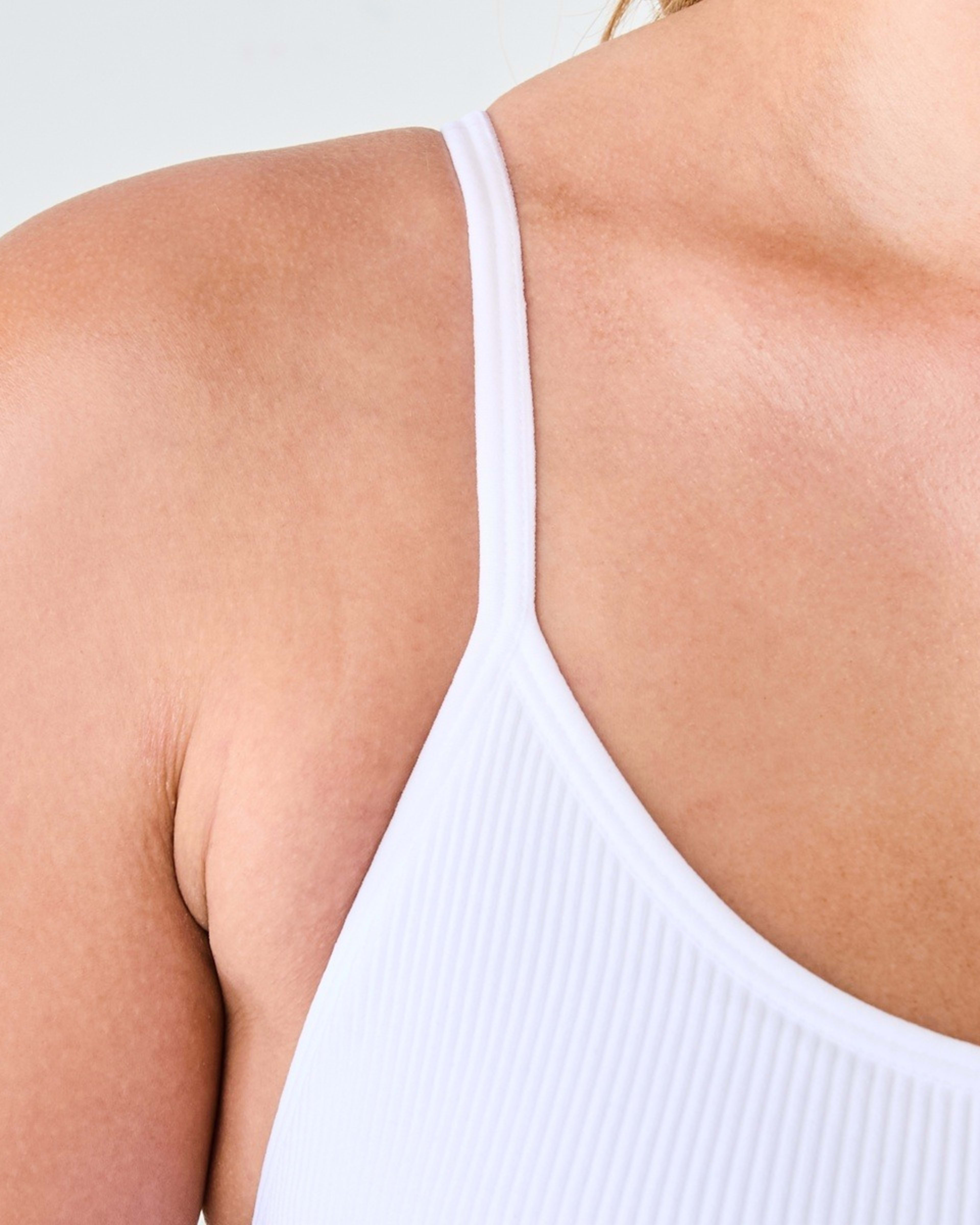 6 Seamfree Rib Crop Bra White, 6 of 8