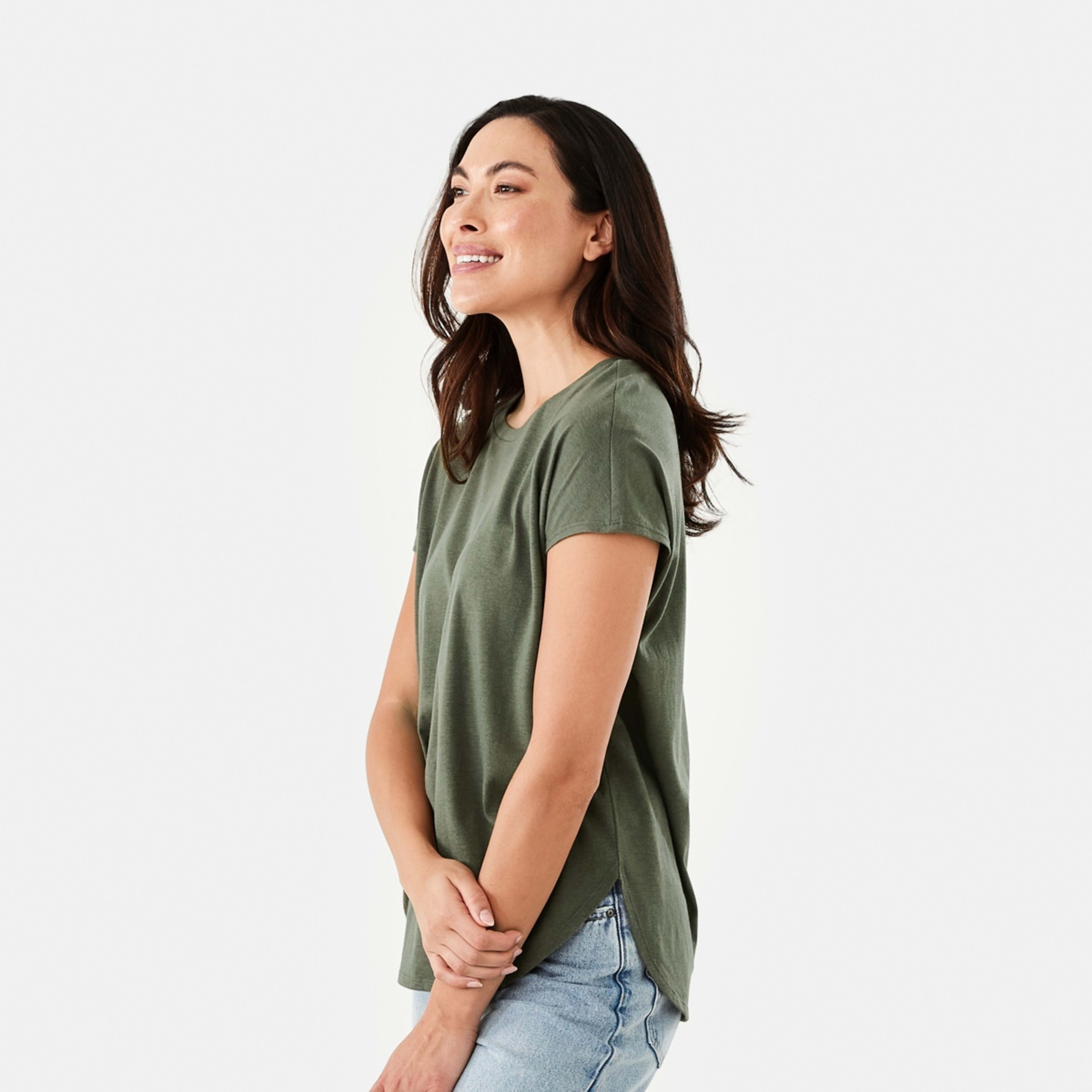 2 Extended Sleeve Slub T-shirt Grn Olive, 2 of 6