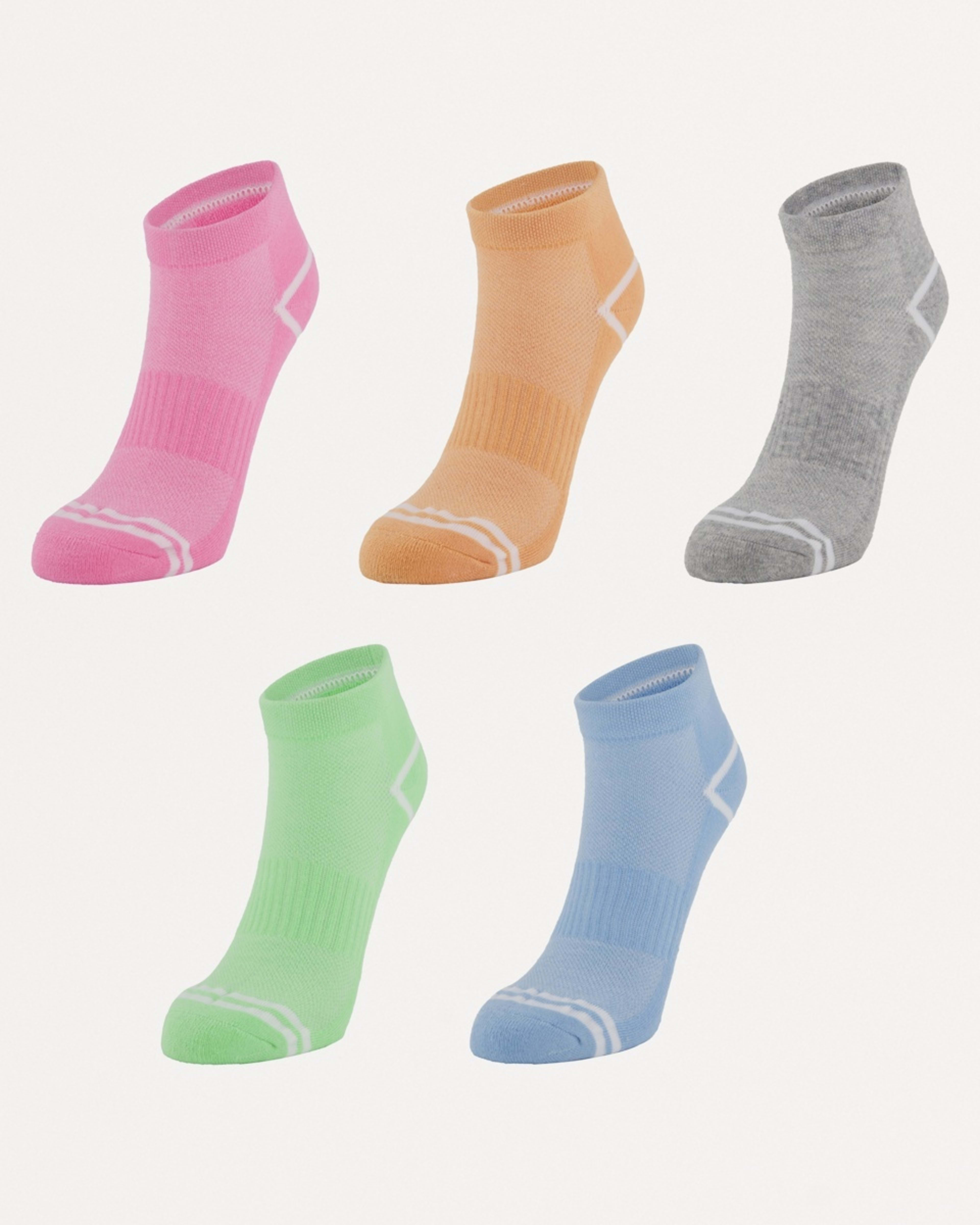 1 5 Pack Active Anklet Socks with Arch Support Brights, 1 of 3