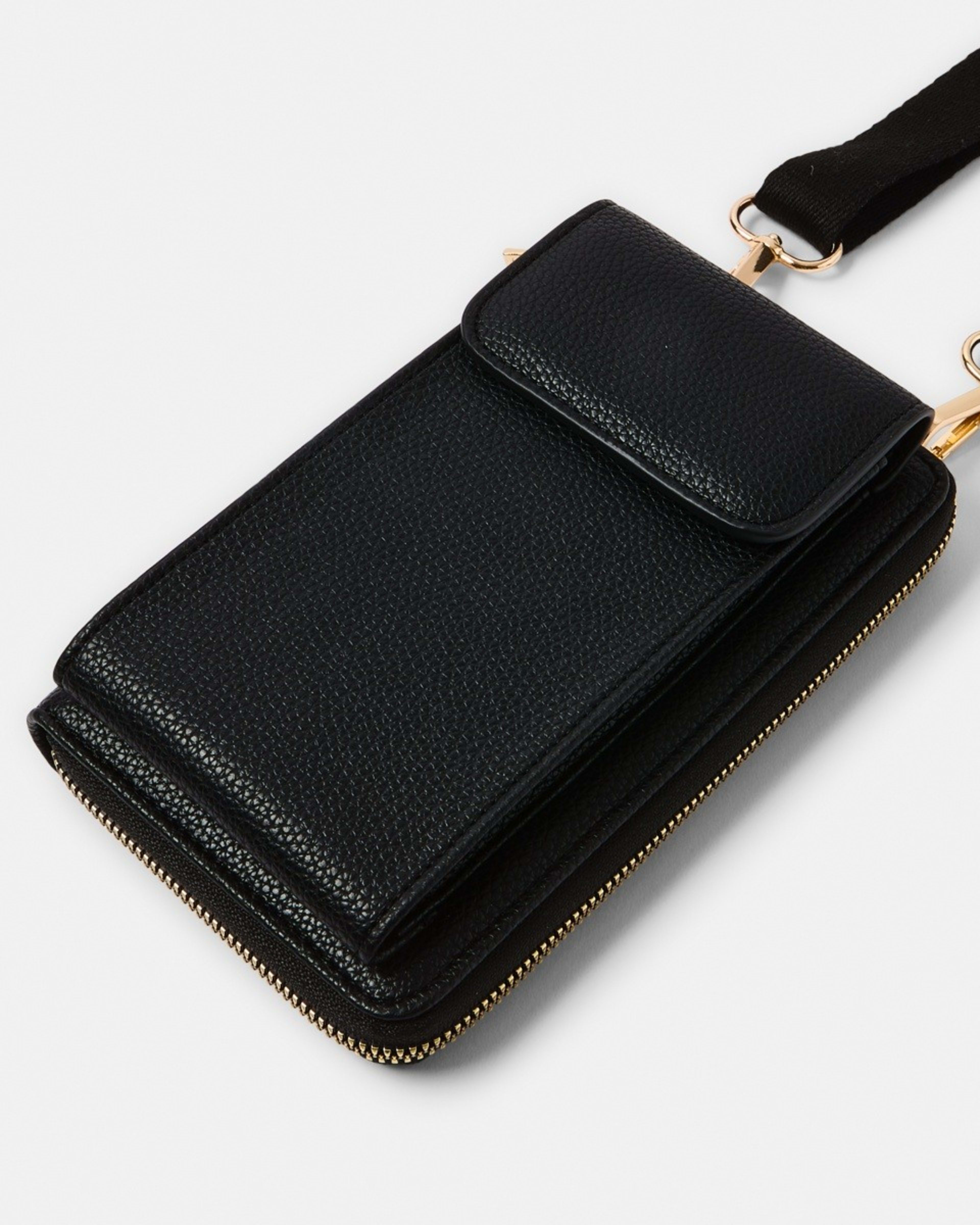 3 Sim Fabric Strap Phone Wallet BLACK, 3 of 4