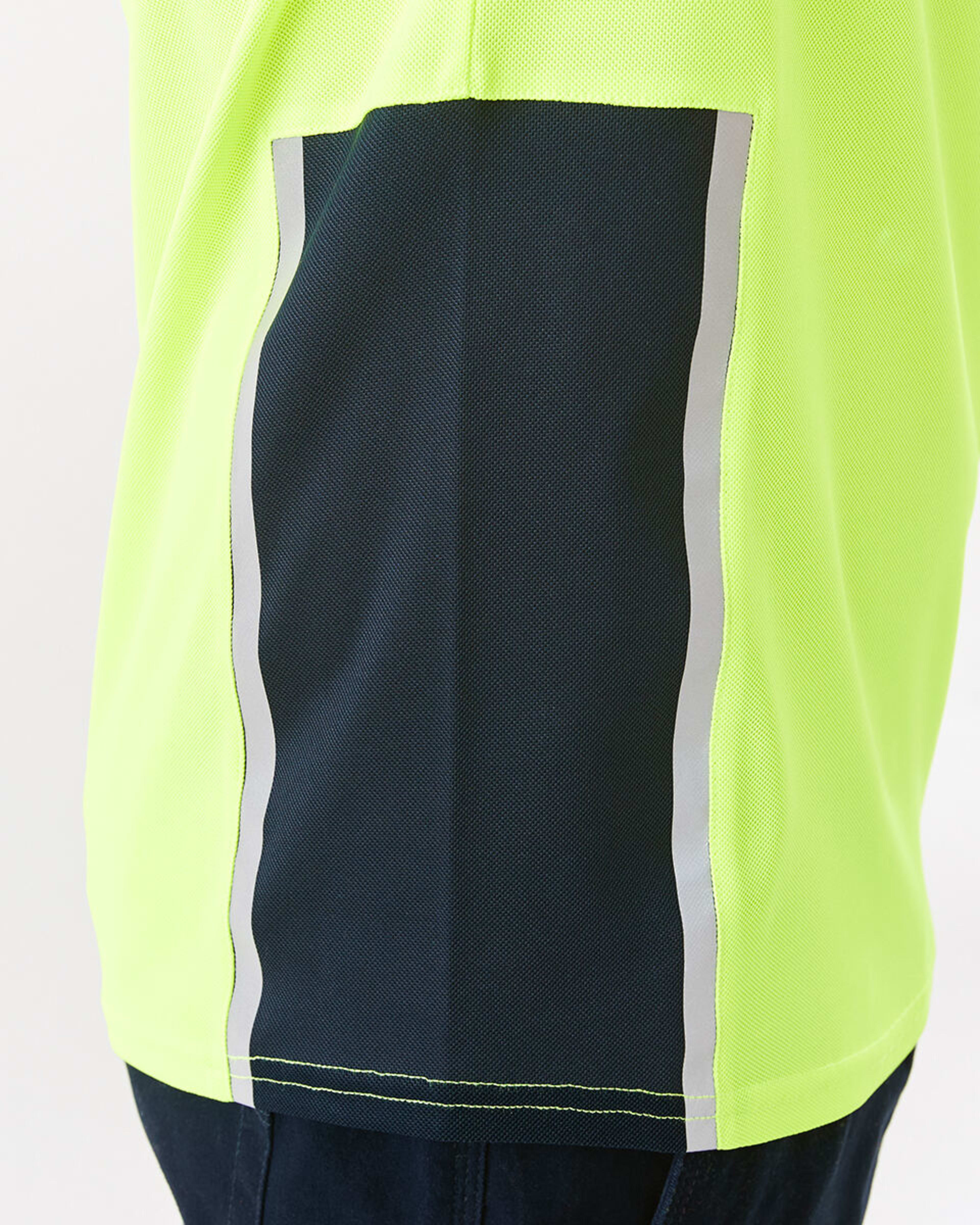 7 Workwear Short Sleeve Hi-Visibility Cool Polo Shirt FLURO YELLOW, 7 of 7