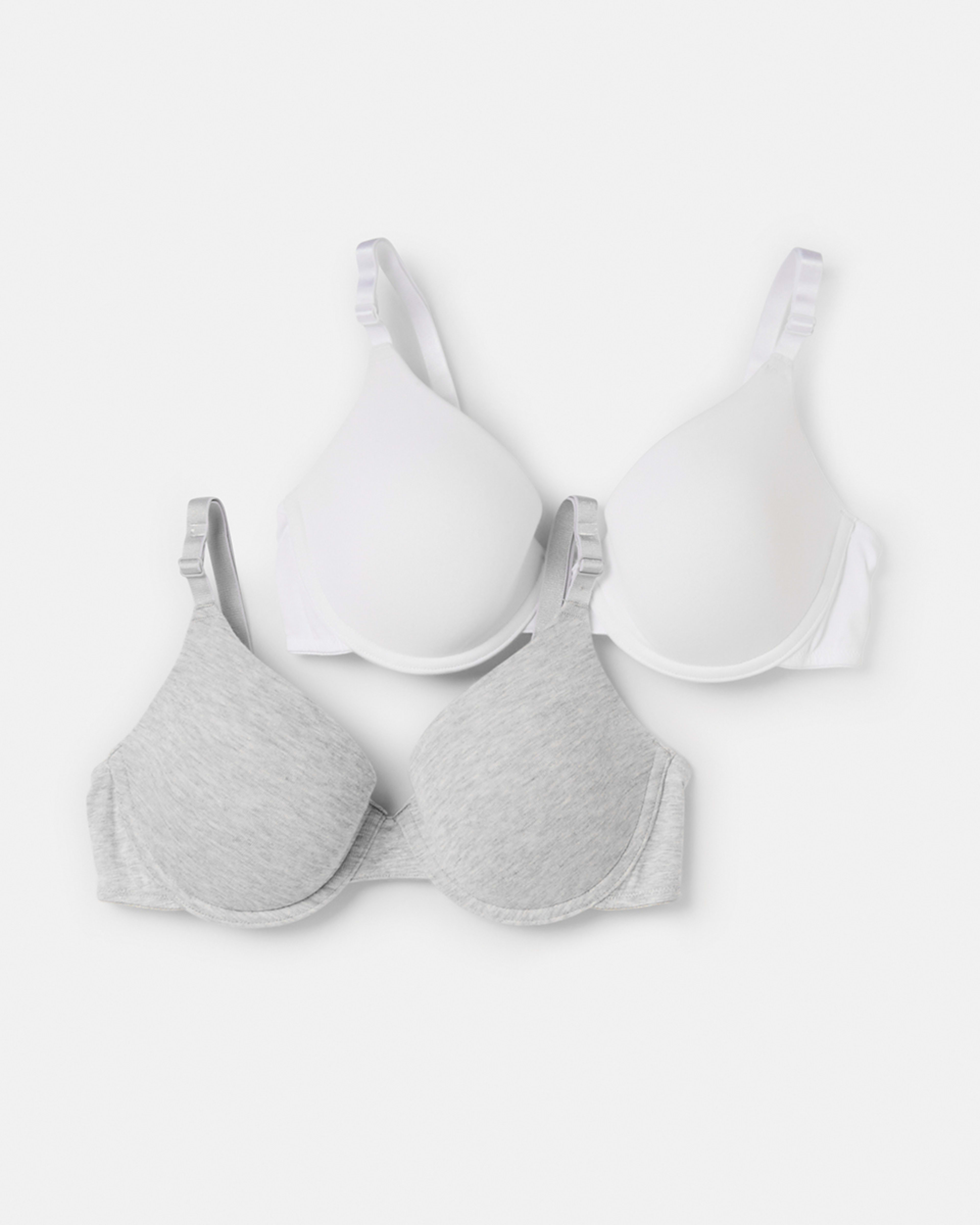 2 Pack Cotton Tshirt Bra Kmart