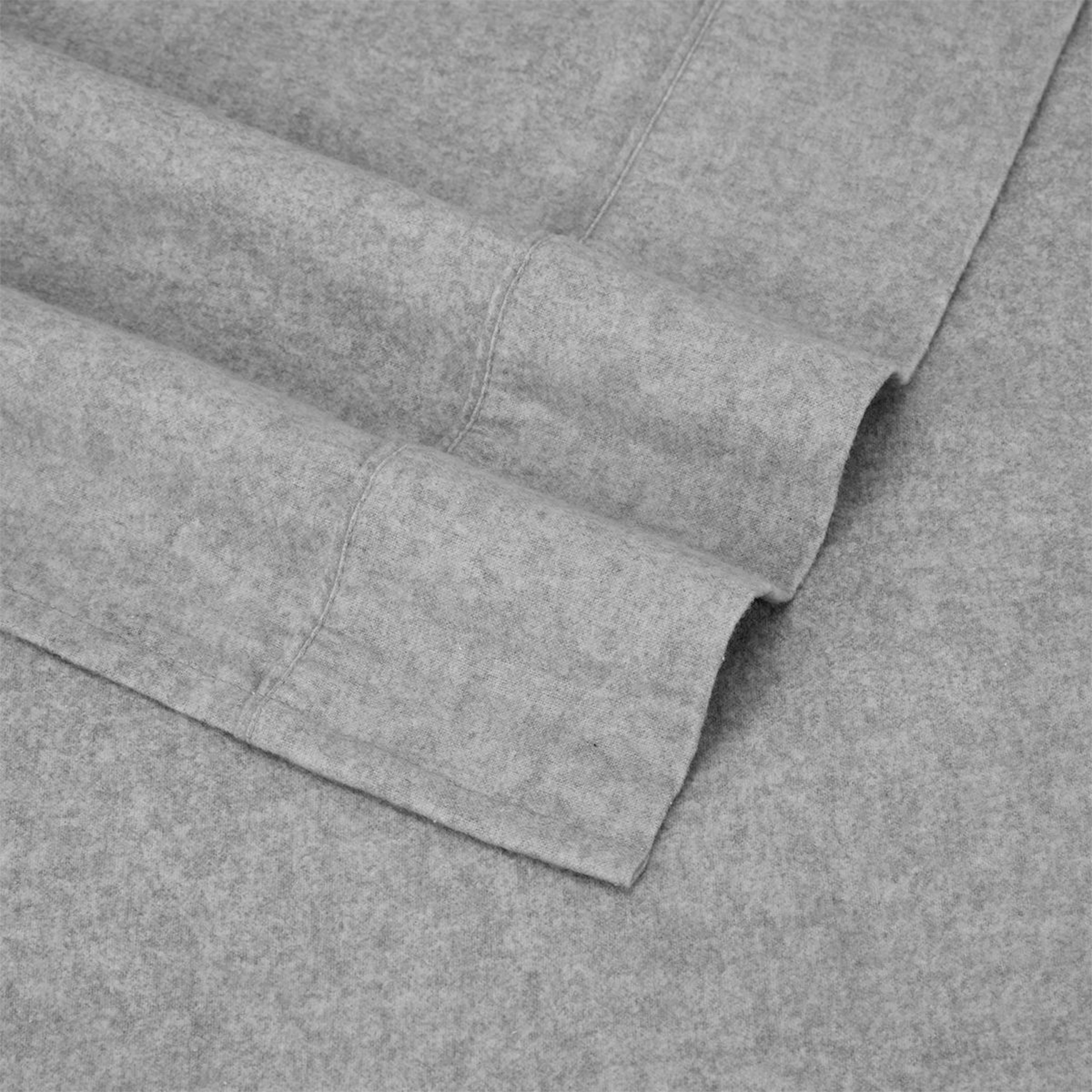4 Marle Cotton Flannelette Sheet Set - Queen Bed, Light Grey, 4 of 7
