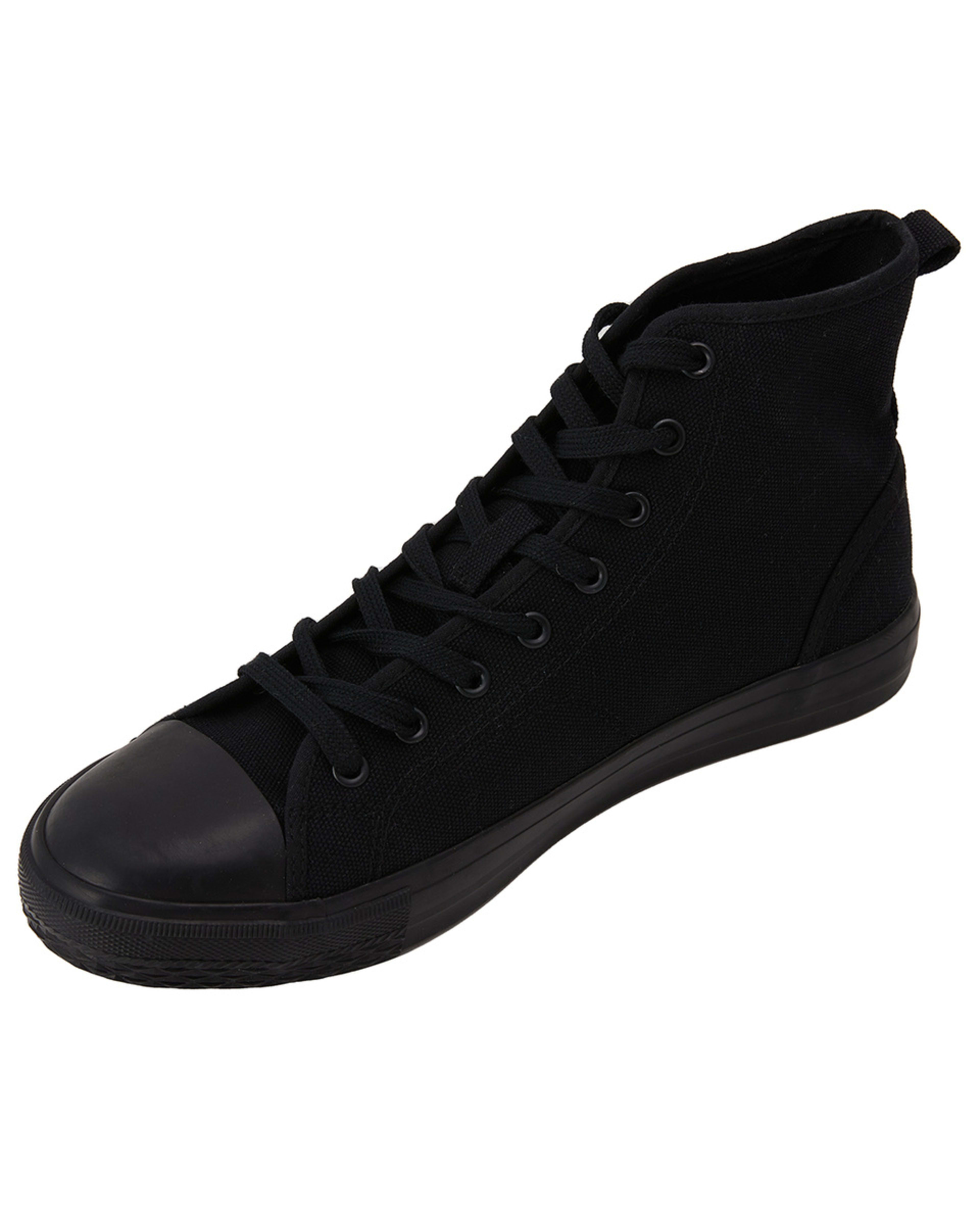 3 High Top Canvas Shoes Black, 3 of 6